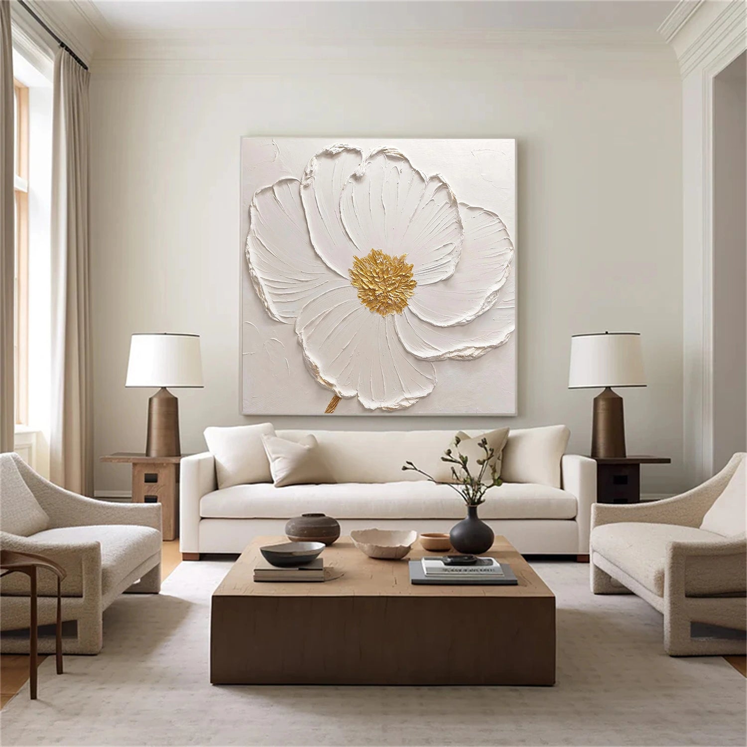 Tree And Flower Abstract Textured Wall Art #TF161