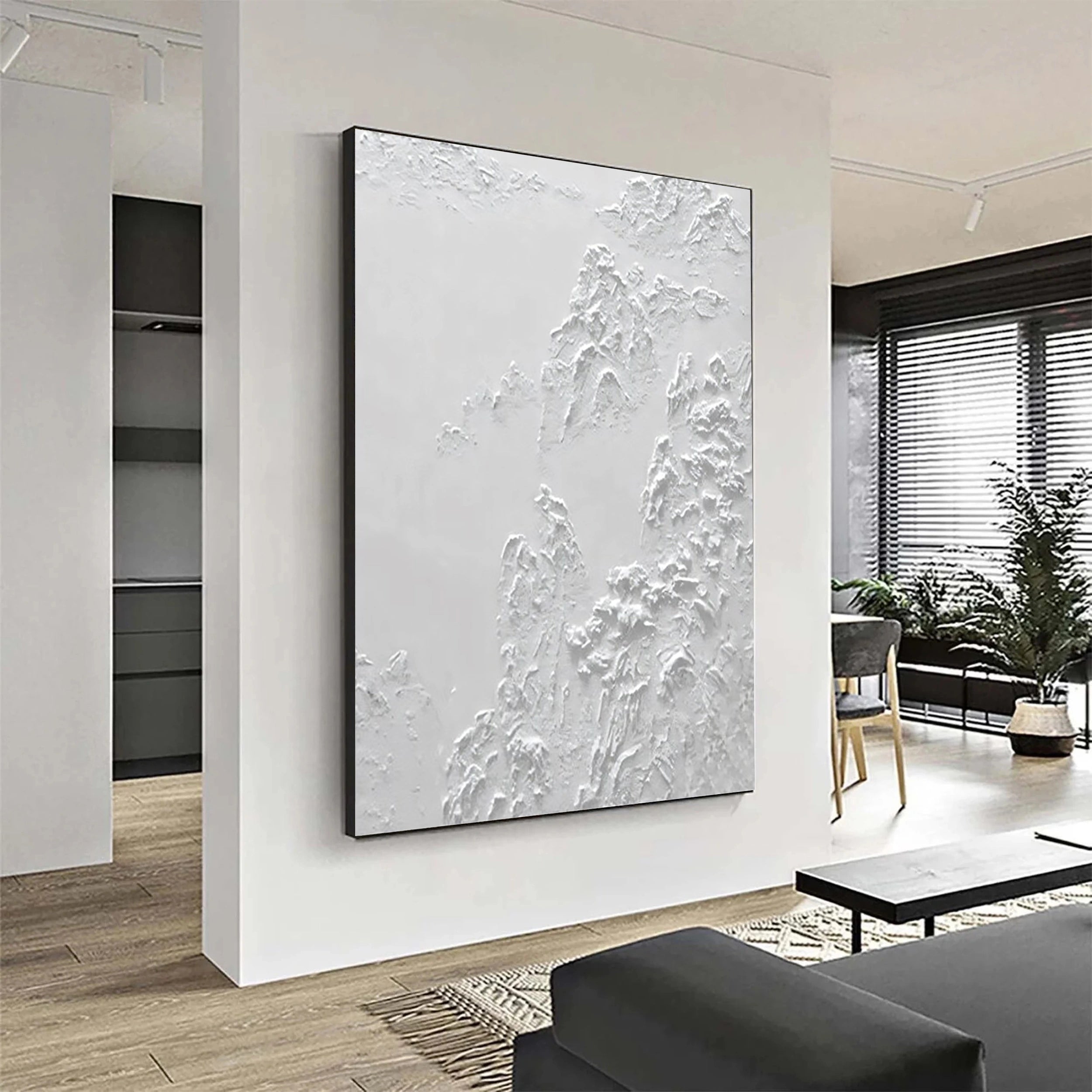 White Textured Minimalist Wall Art #WT065