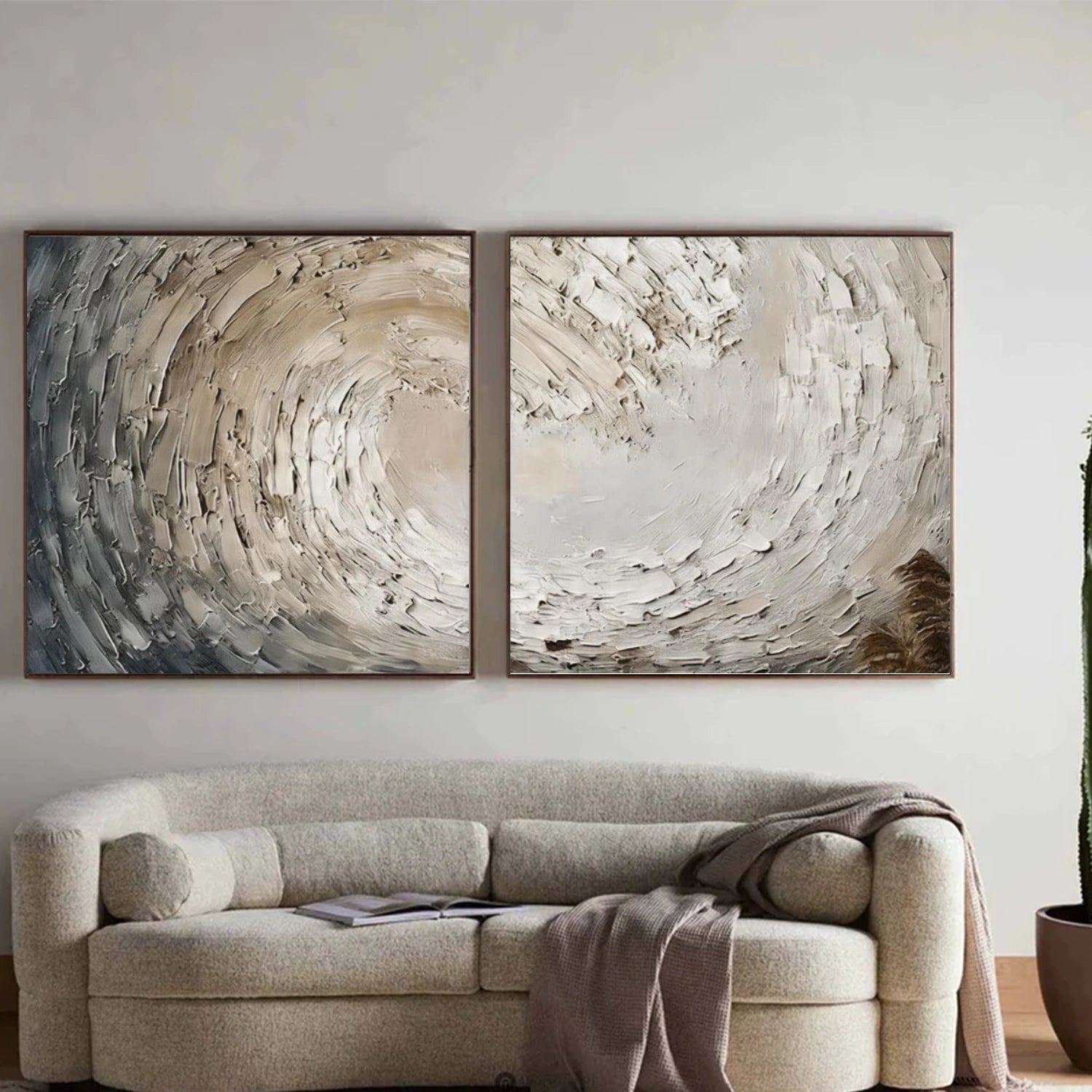 Sky And Ocean Abstract Textured Wall Art Set of 2 #SO391