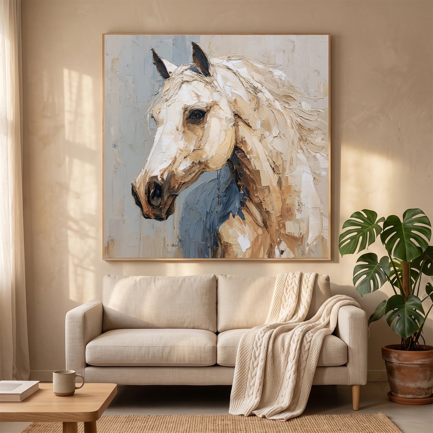 Abstract Animal Art Horse Textured Wall Art #AT091