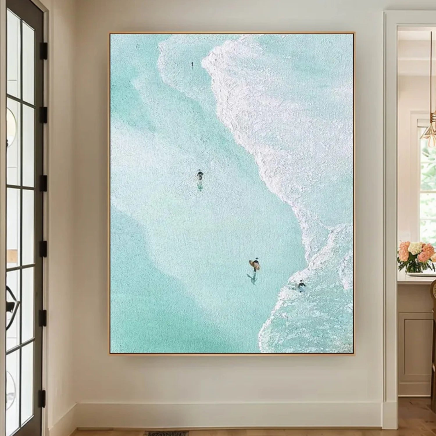 Sky And Ocean Abstract Textured Wall Art #SO295