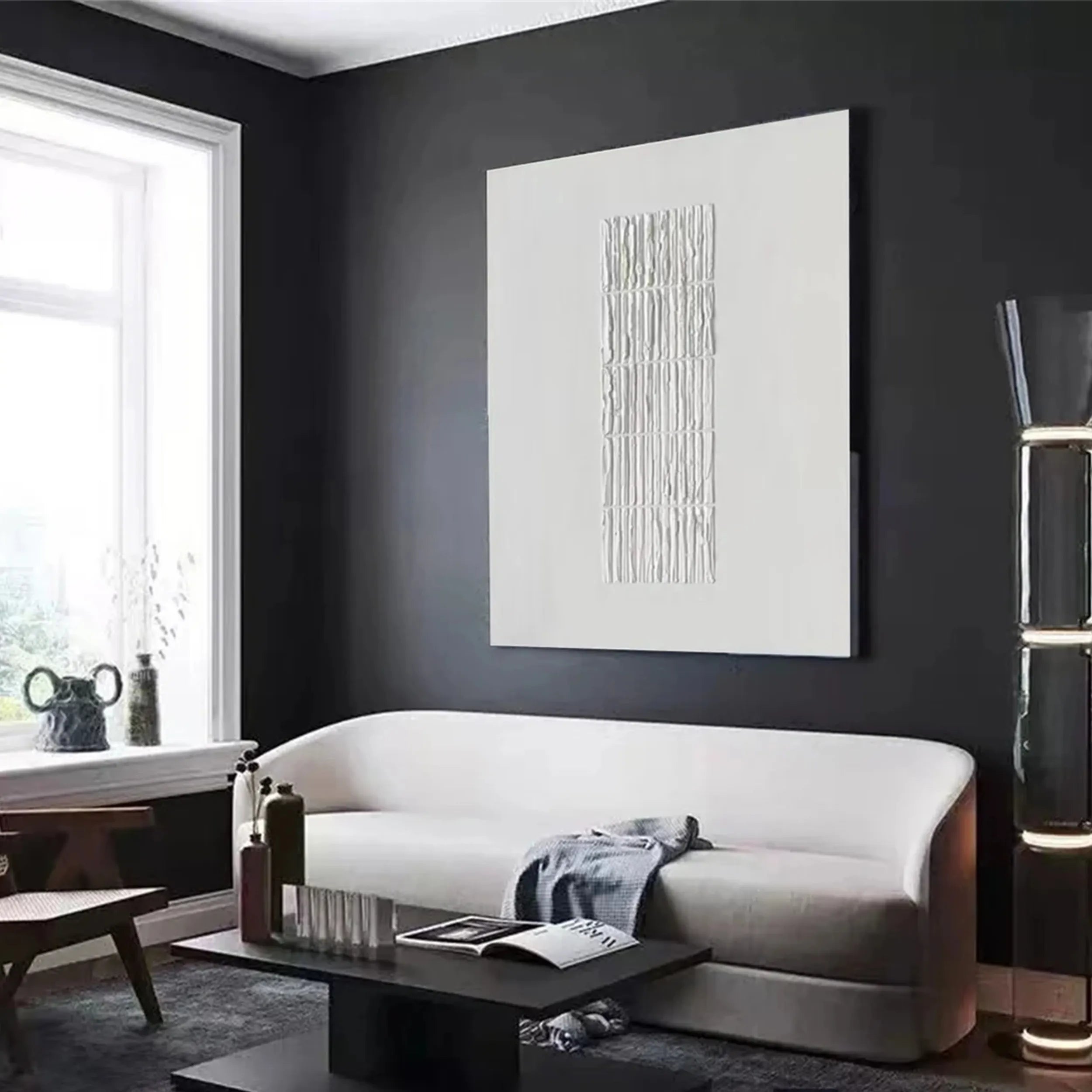 White Textured Minimalist Wall Art #WT111