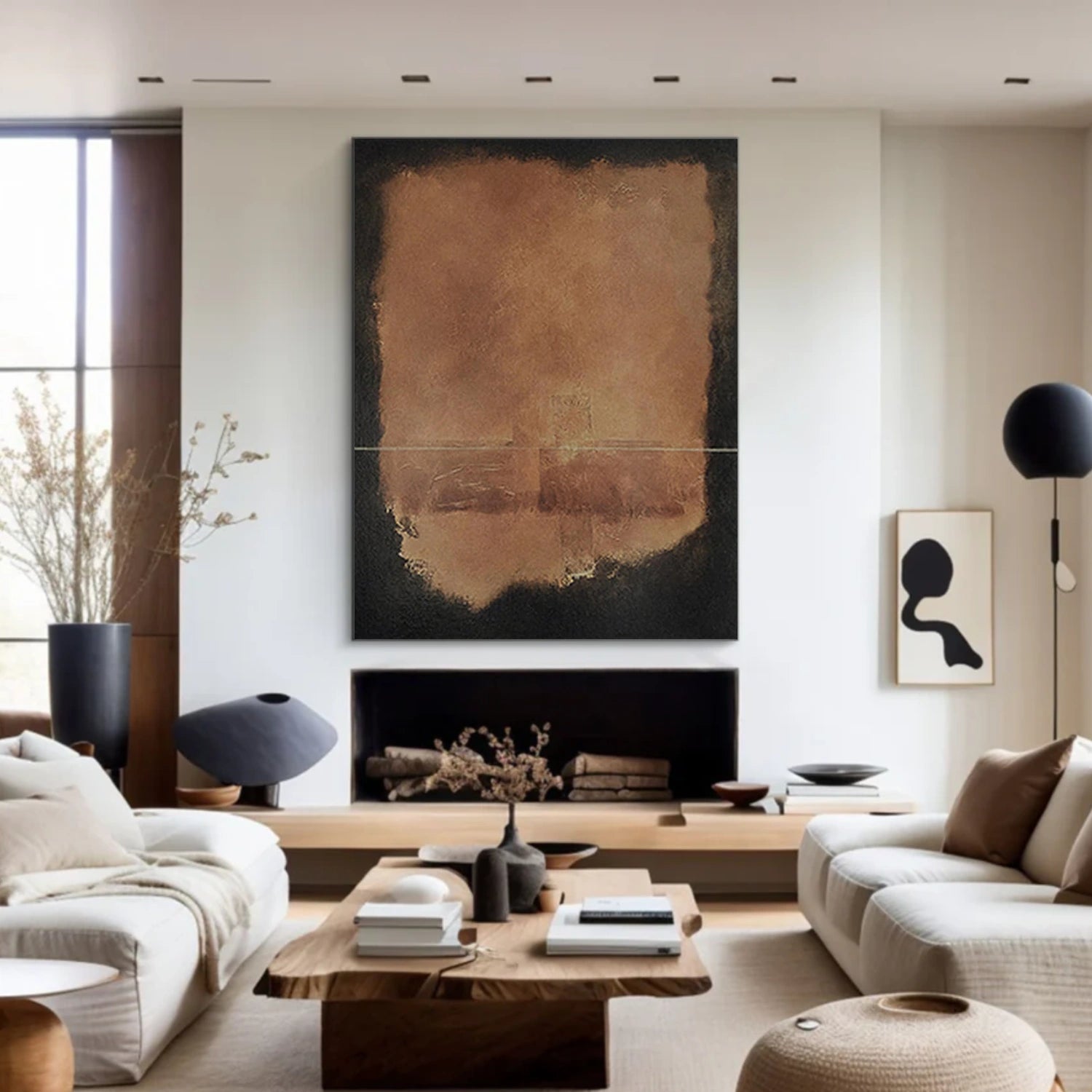 Black and Brown Abstract Wall Art #AW244