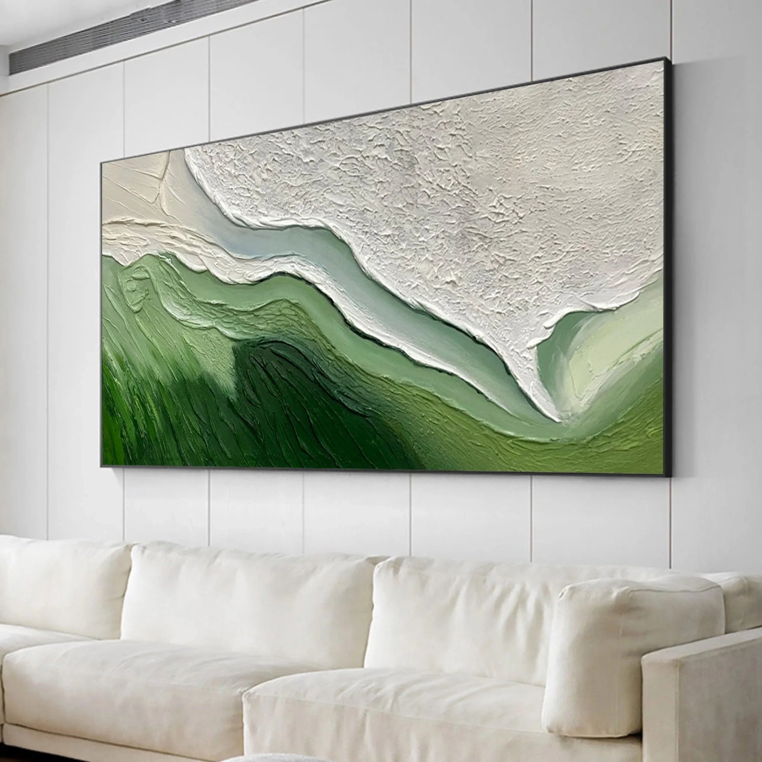 Green Textured Minimalist Wall Art #GT047