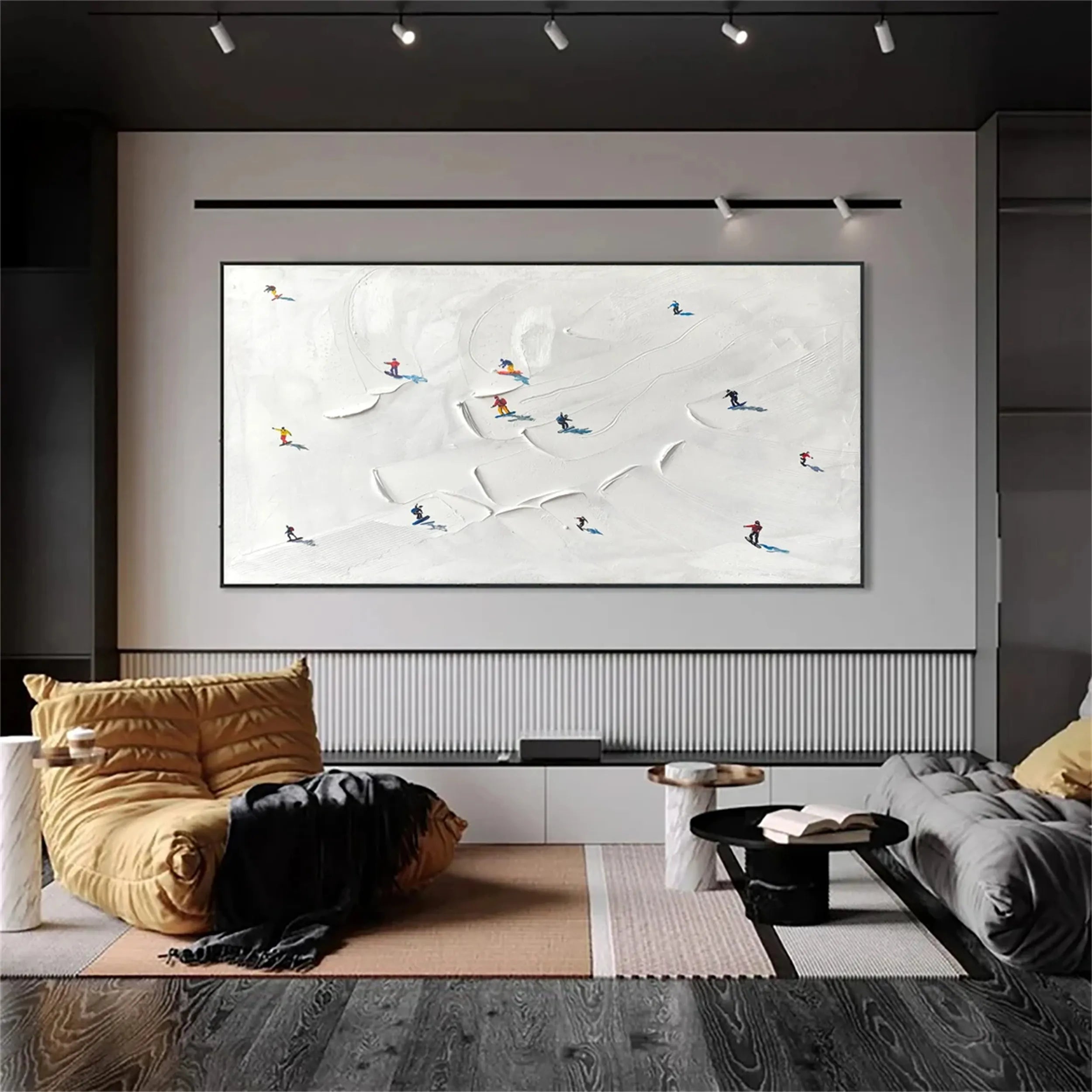 White Textured Minimalist Wall Art #WT154