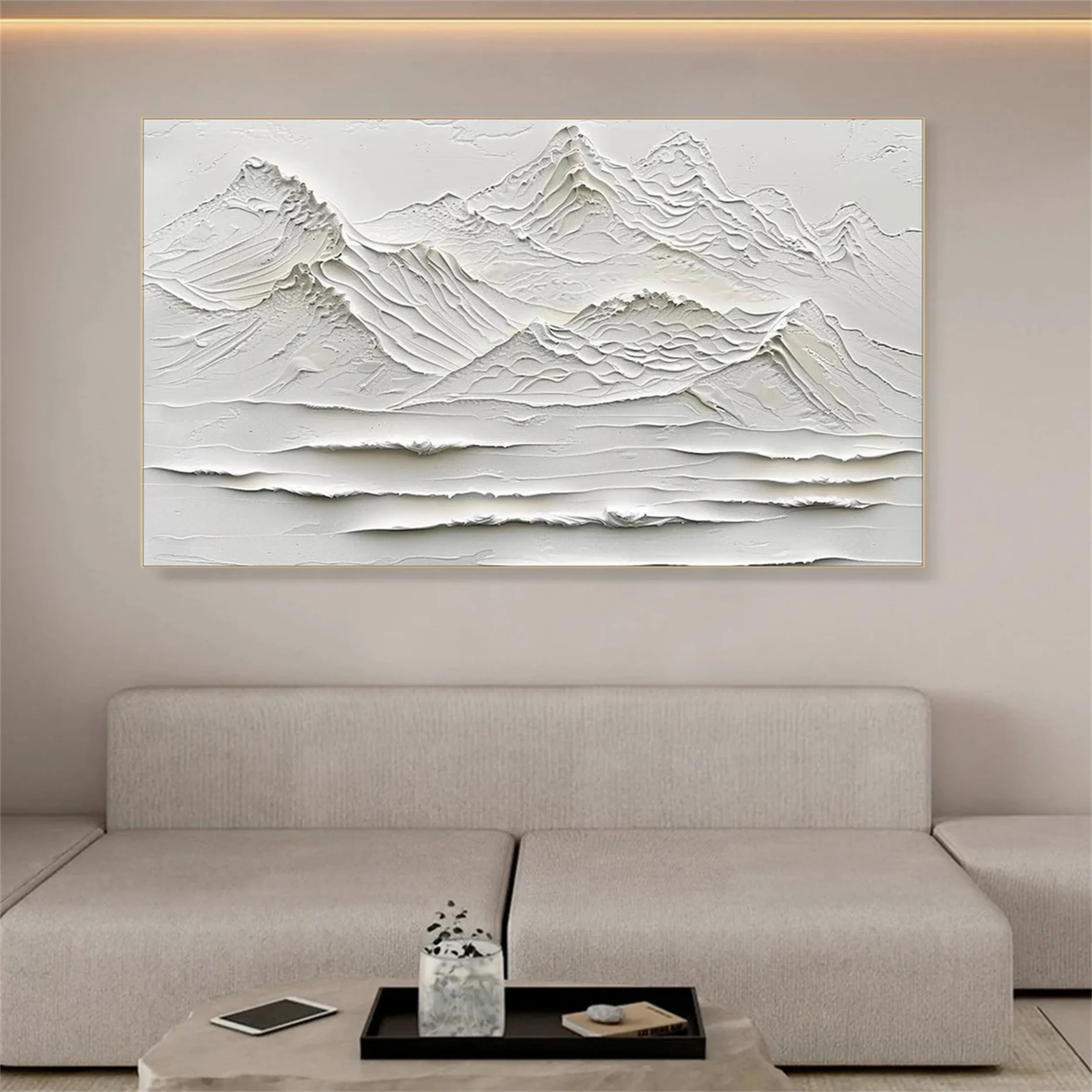 White Textured Minimalist Wall Art #WT125