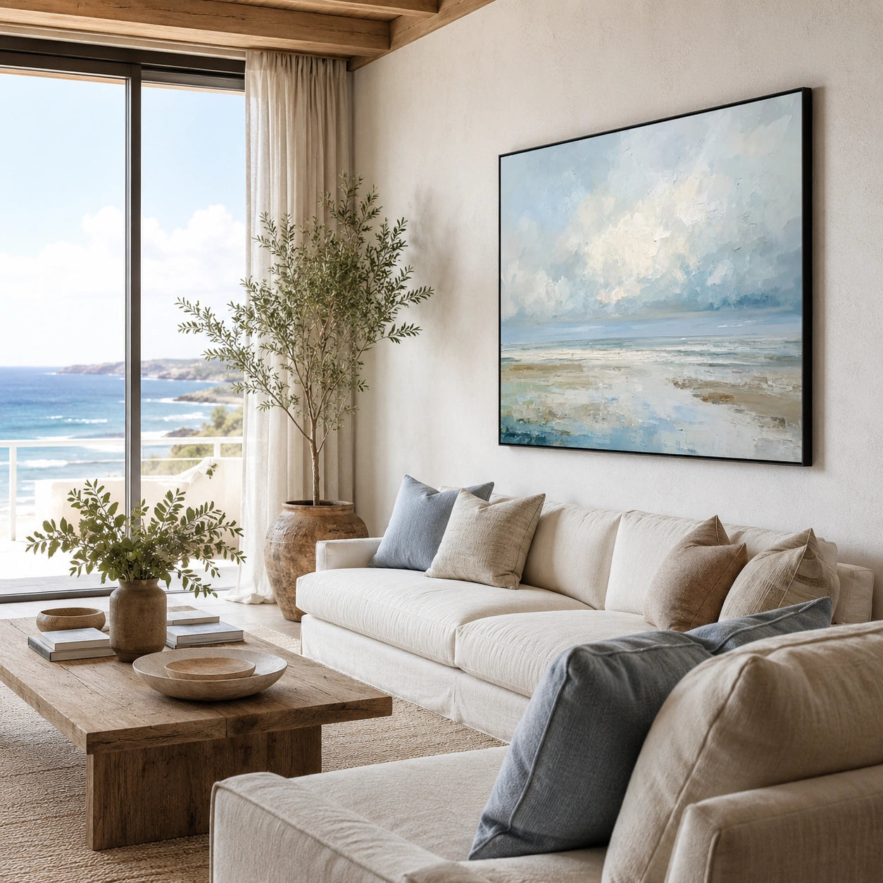 Sky And Ocean Abstract Wall Art #SO437