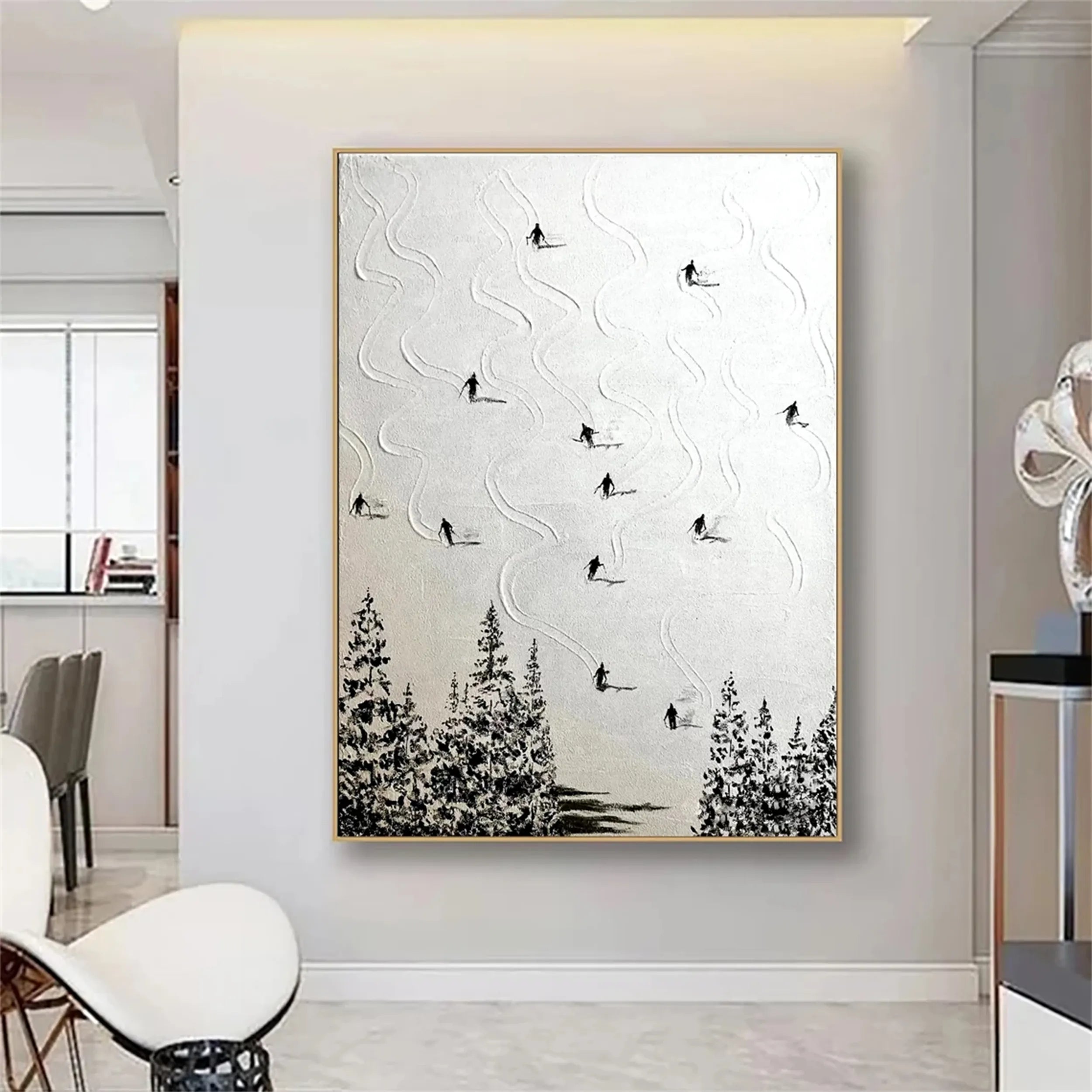 White Textured Minimalist Wall Art #WT153