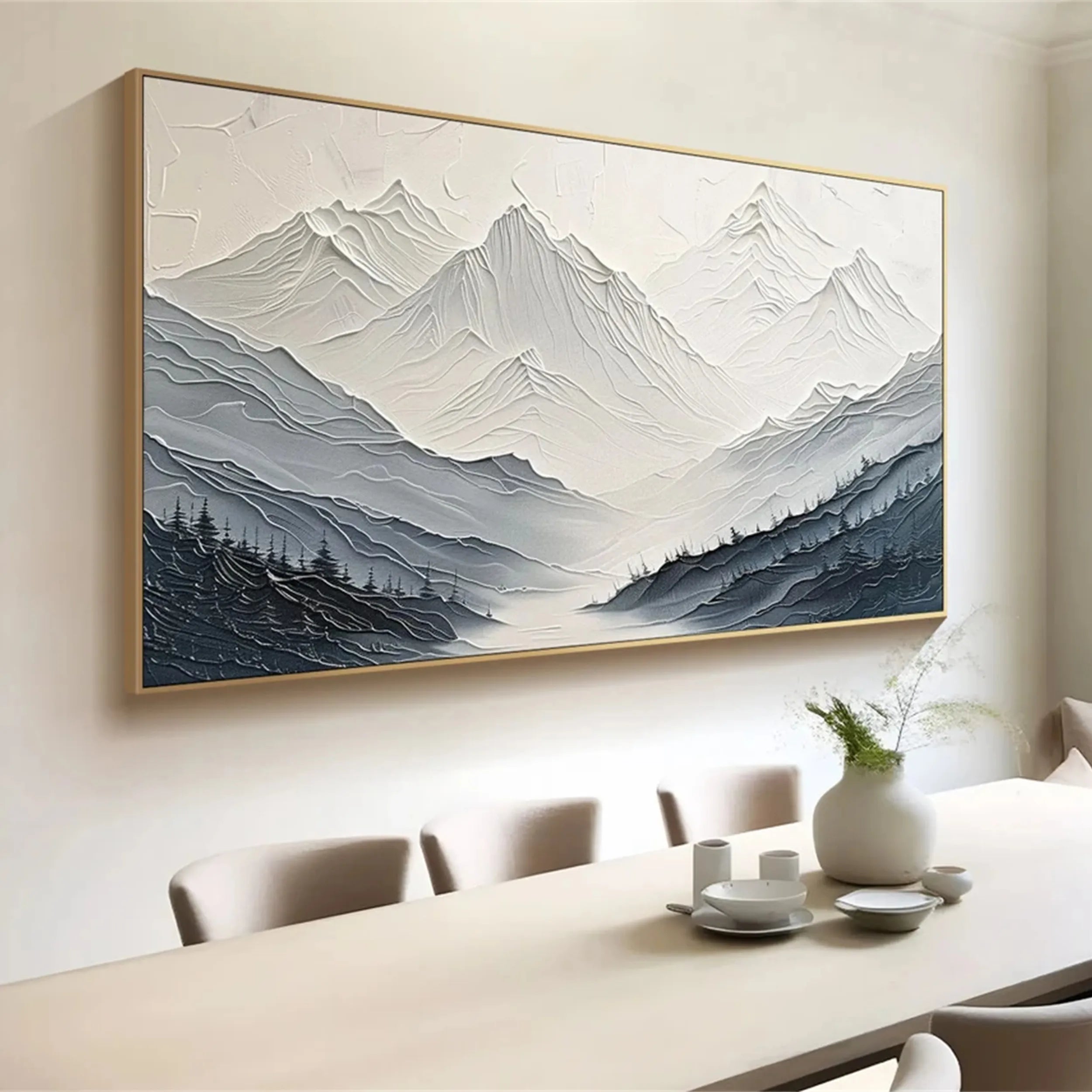 White Textured Minimalist Wall Art #WT133