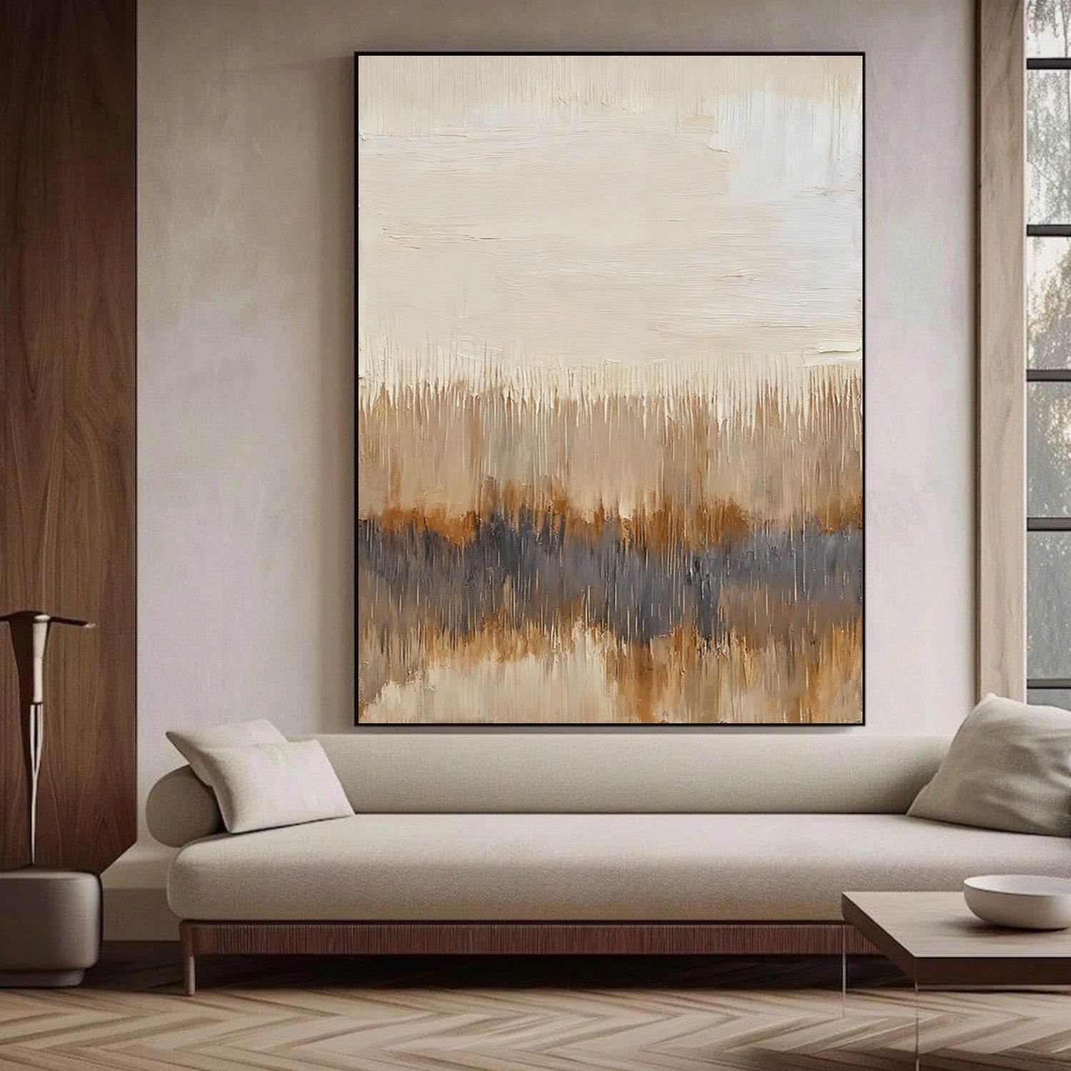 Beige and Brown Abstract Wall Art #AW191