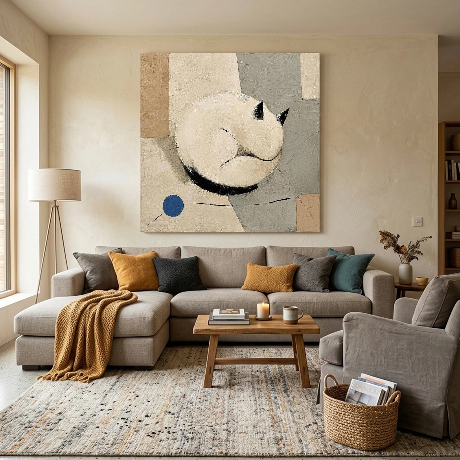 Abstract Animal Art Cat Wall Art #AT084