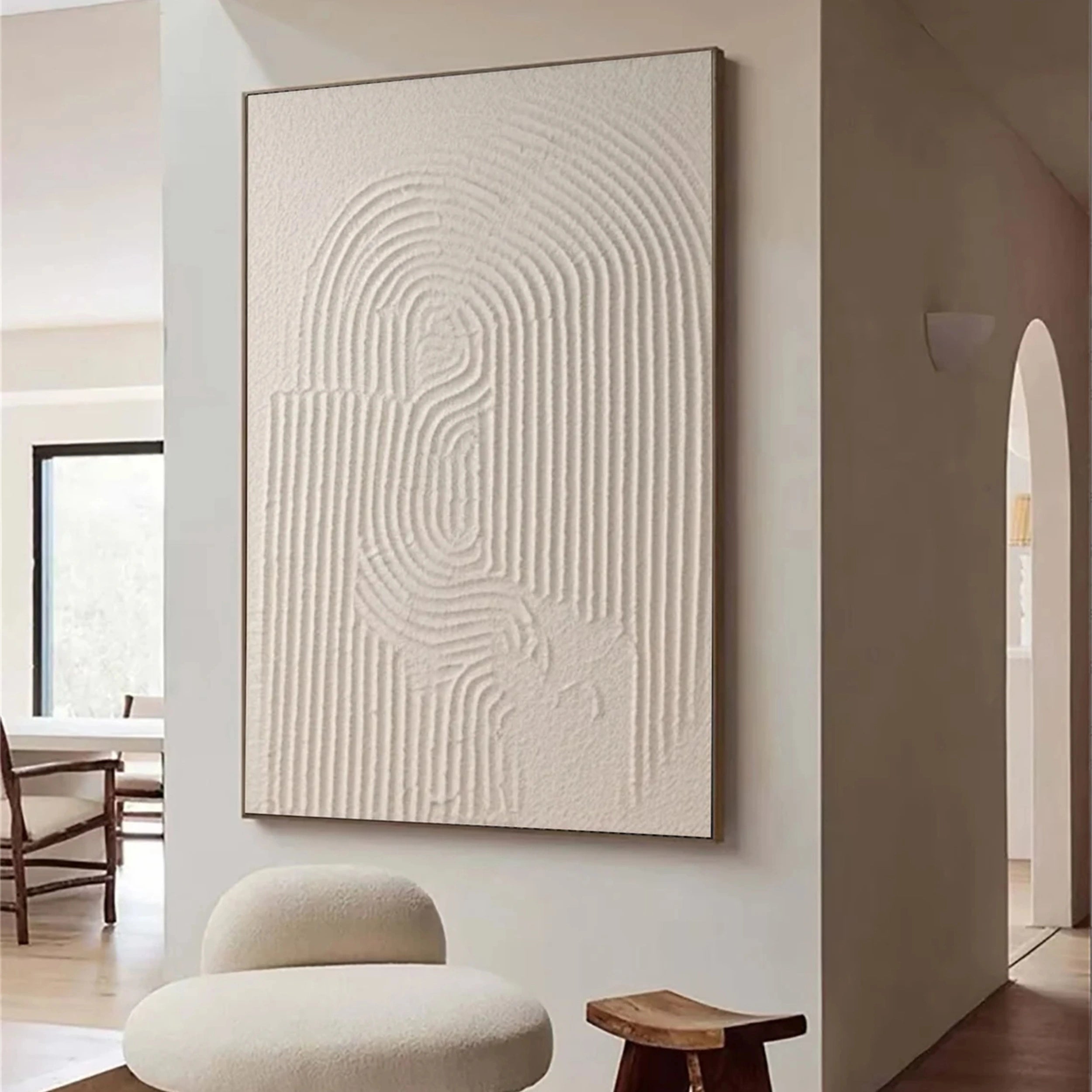 Beige & Brown Textured Minimalist Wall Art #BM026