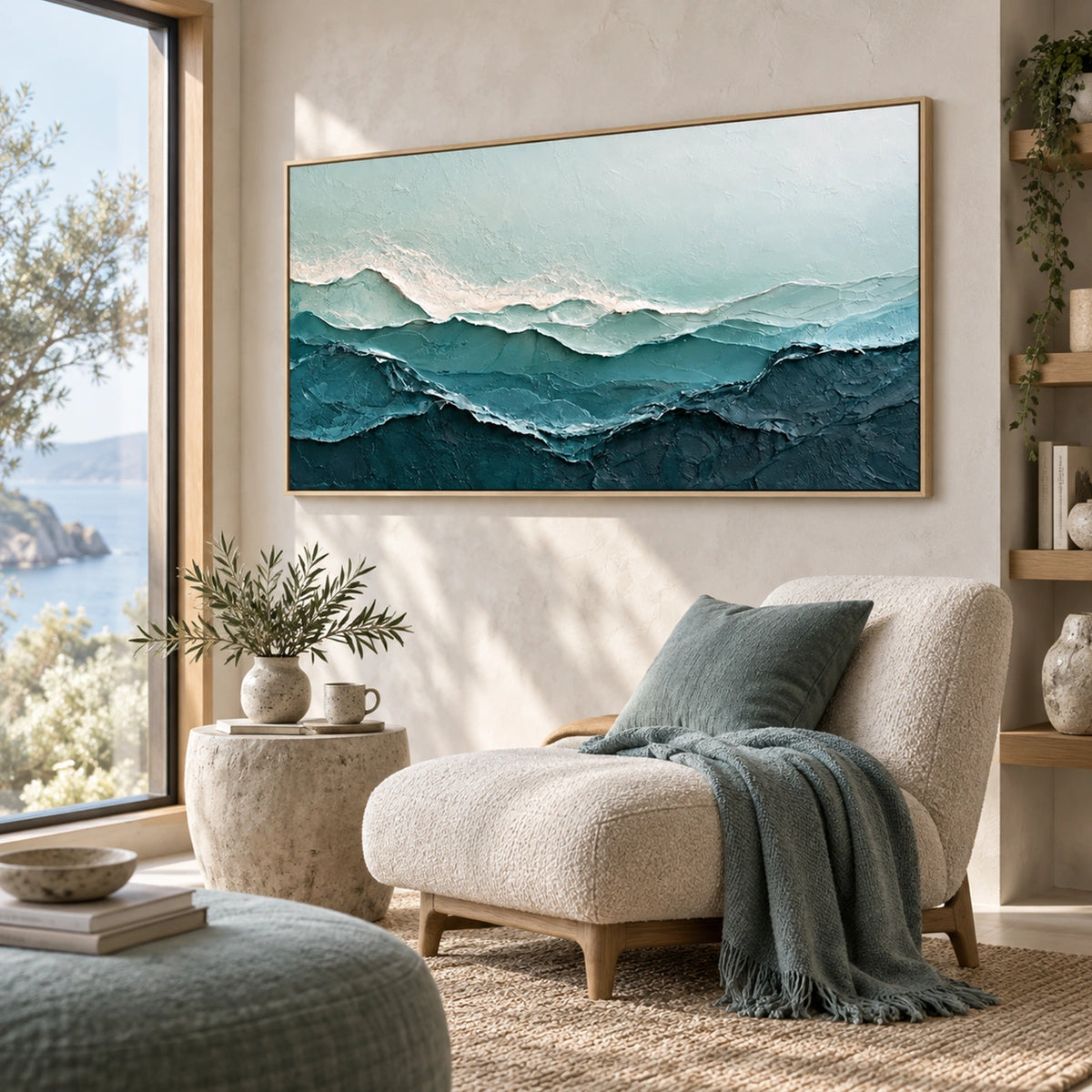 Sky And Ocean Abstract Wall Art #SO455