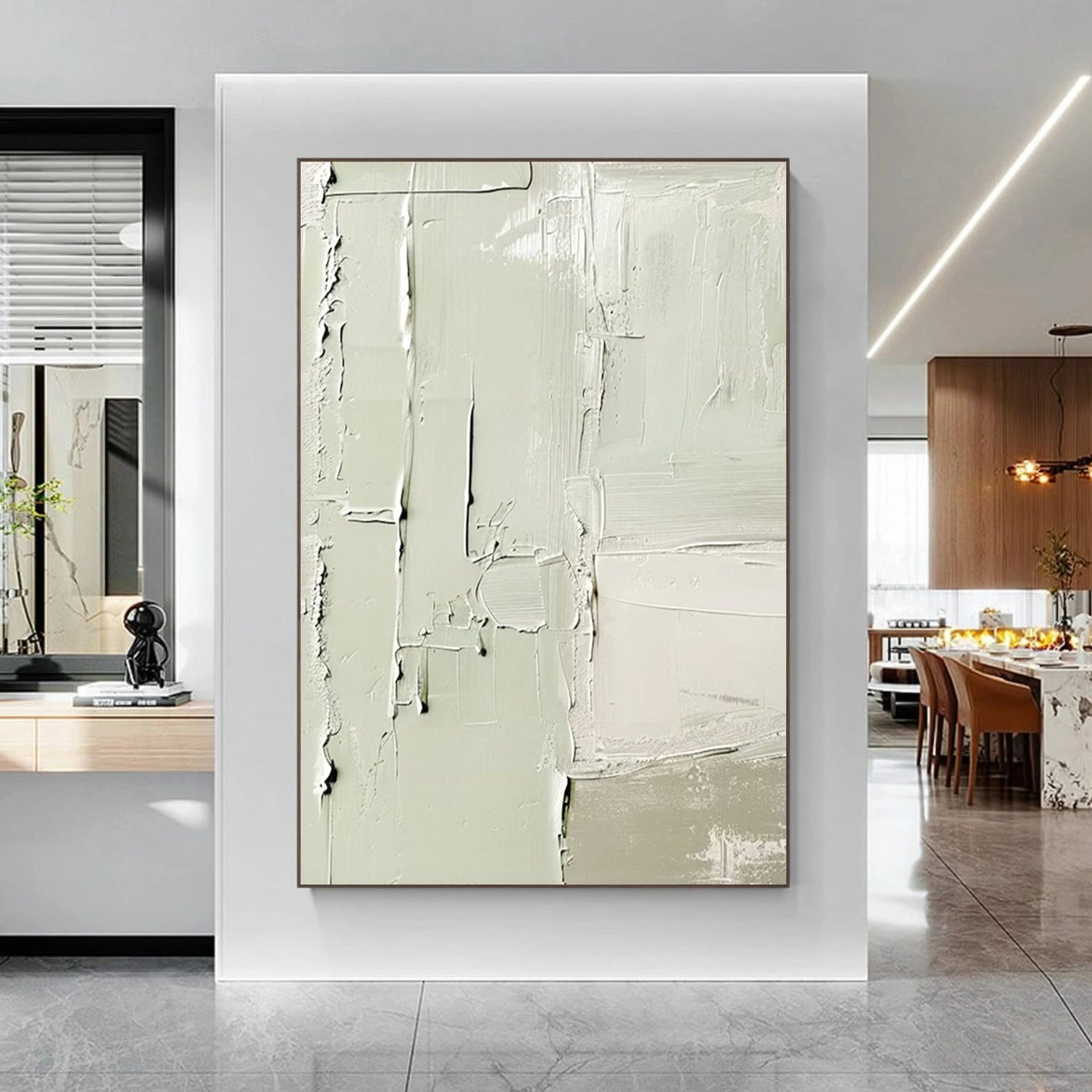 Green Abstract Textured Wall Art #AW120