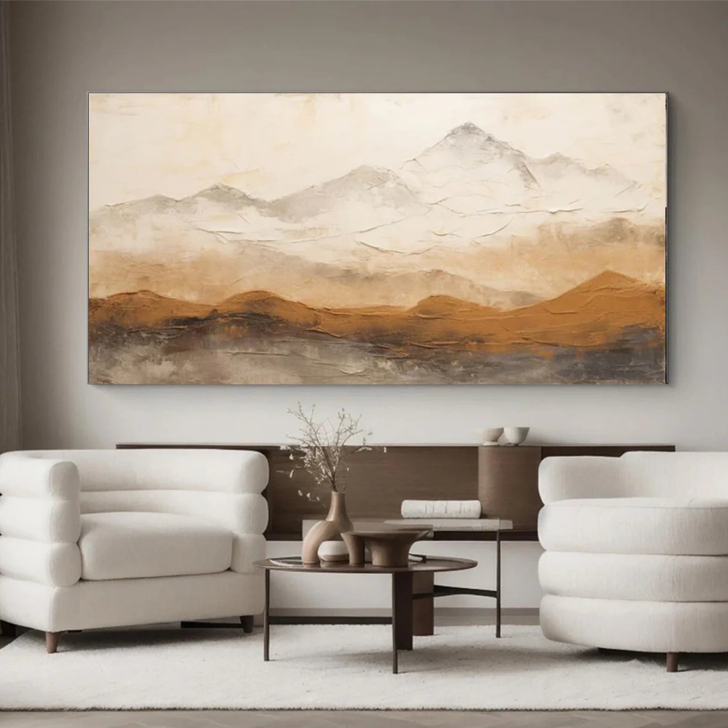 Abstract Mountain Textured Canvas Art #WT215