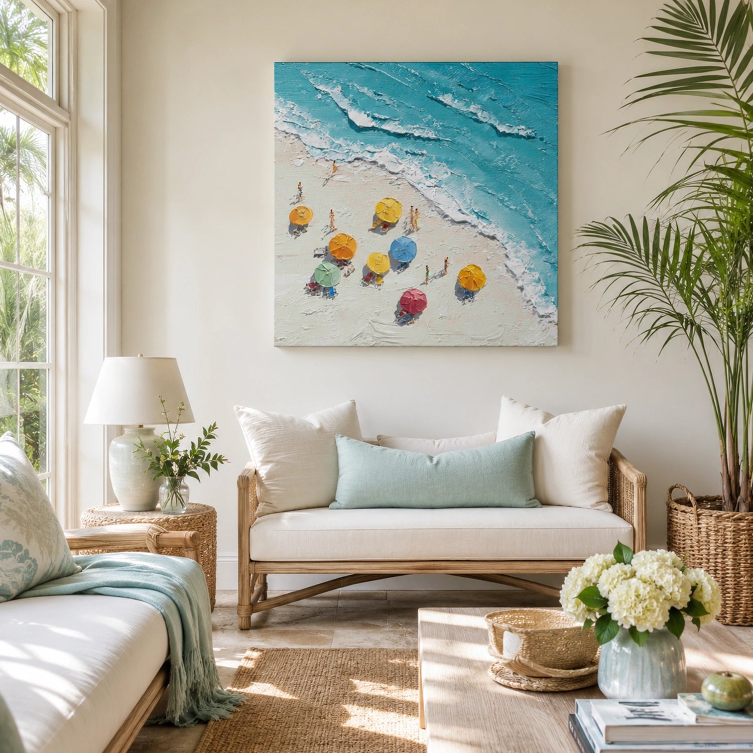 Sky And Ocean Abstract Textured Wall Art #SO420