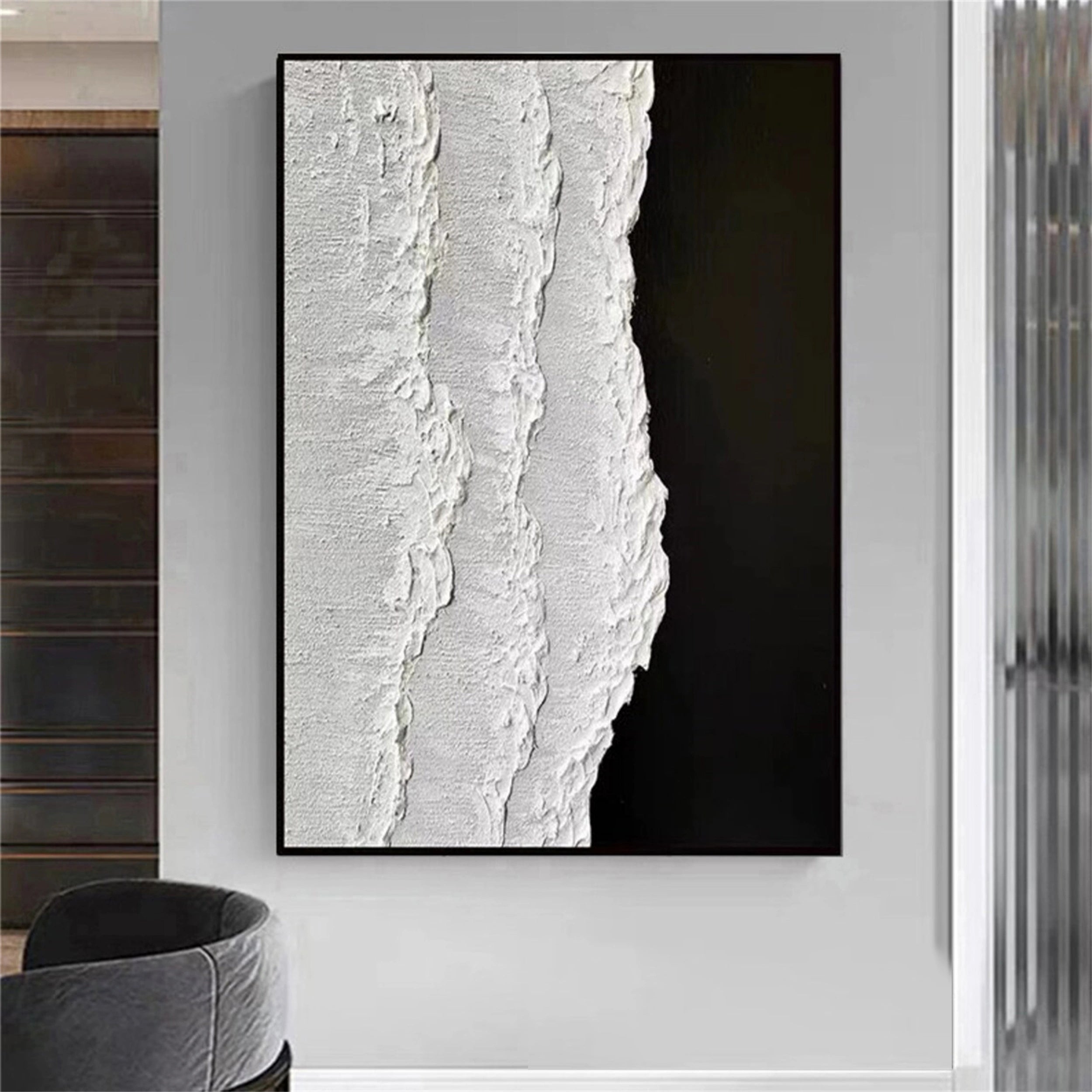 White Textured Minimalist Wall Art #WT073