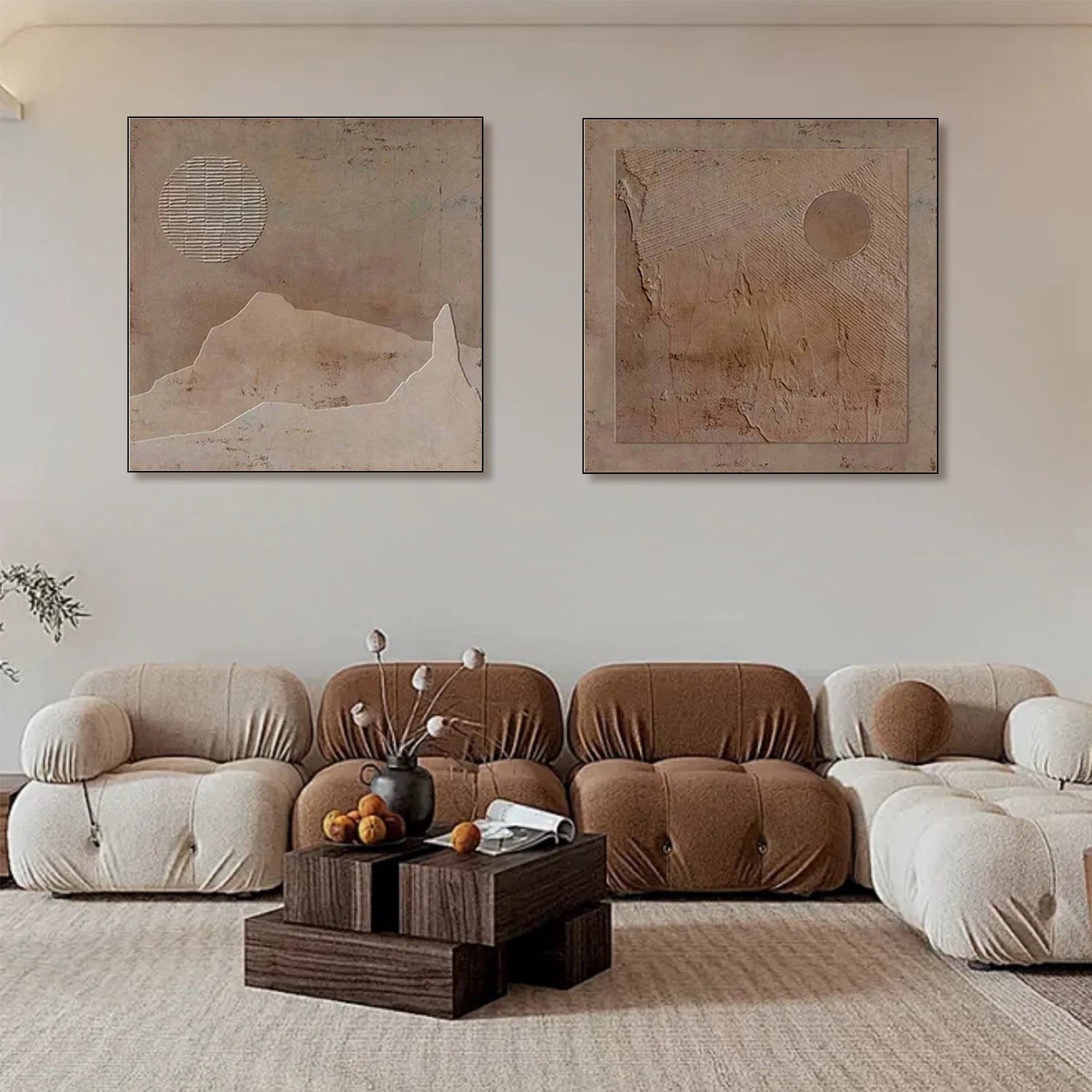 Wabi Sabi Abstract Canvas Art Set of 2 #WA191