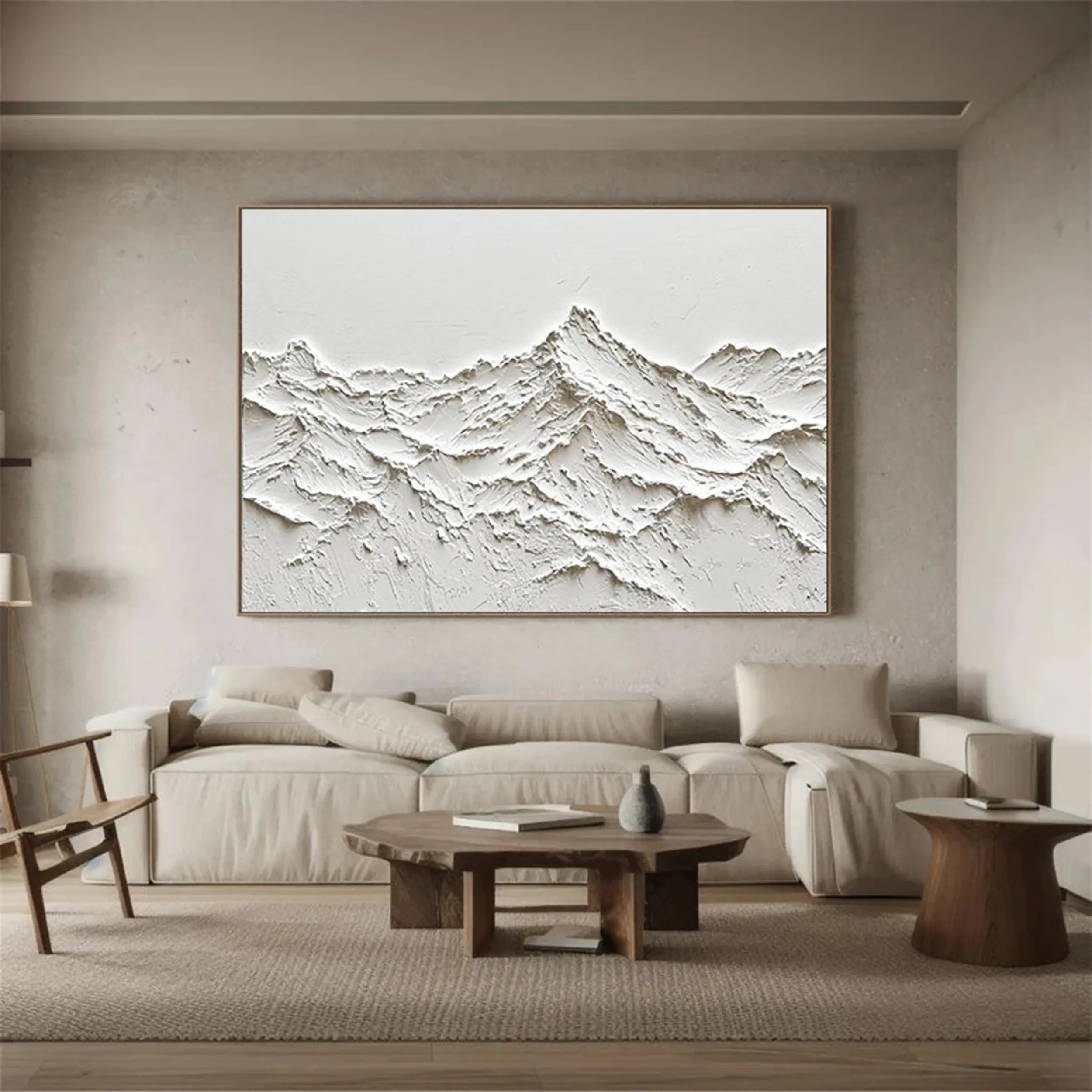 White Textured Minimalist Wall Art #WT128