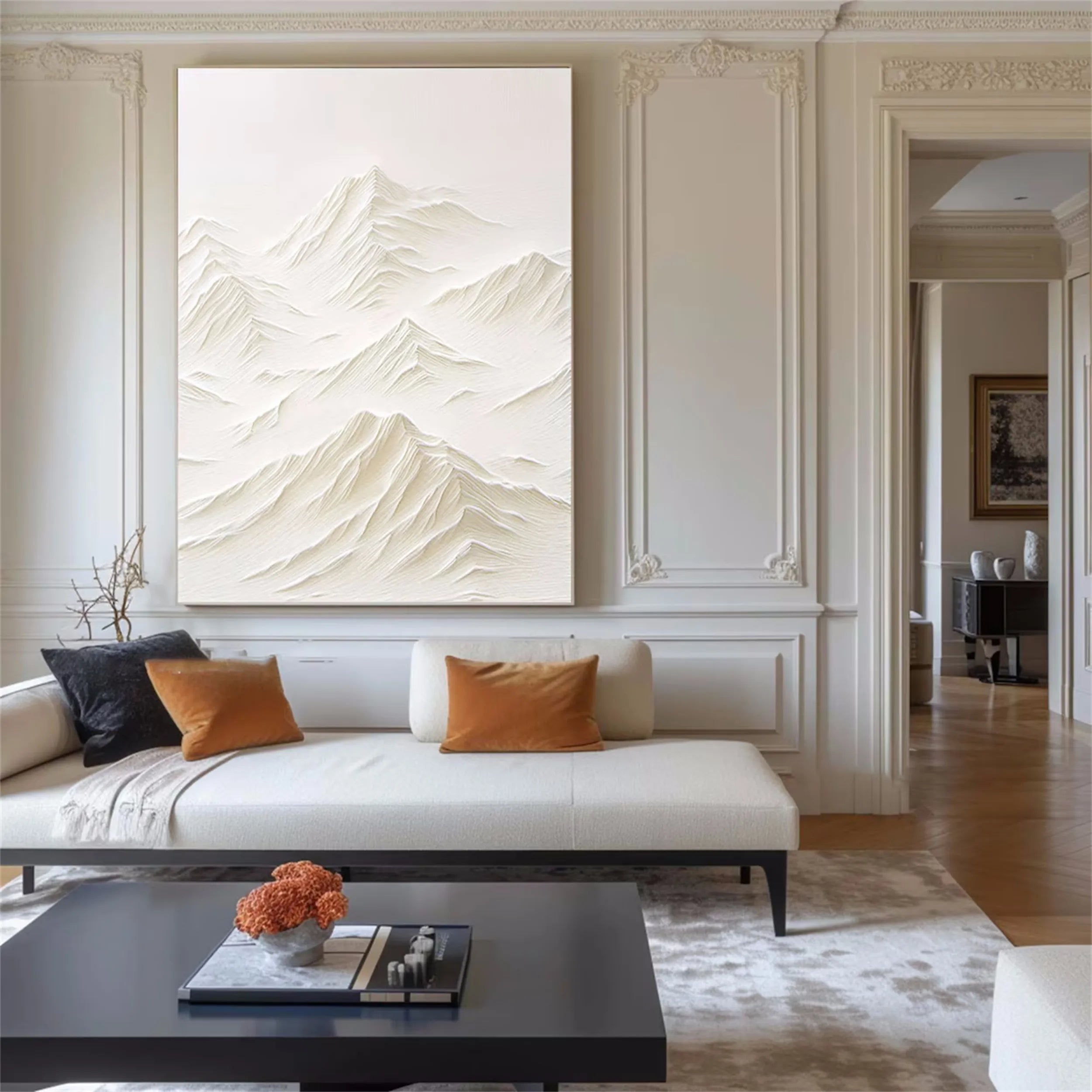 White Textured Minimalist Wall Art #WT090