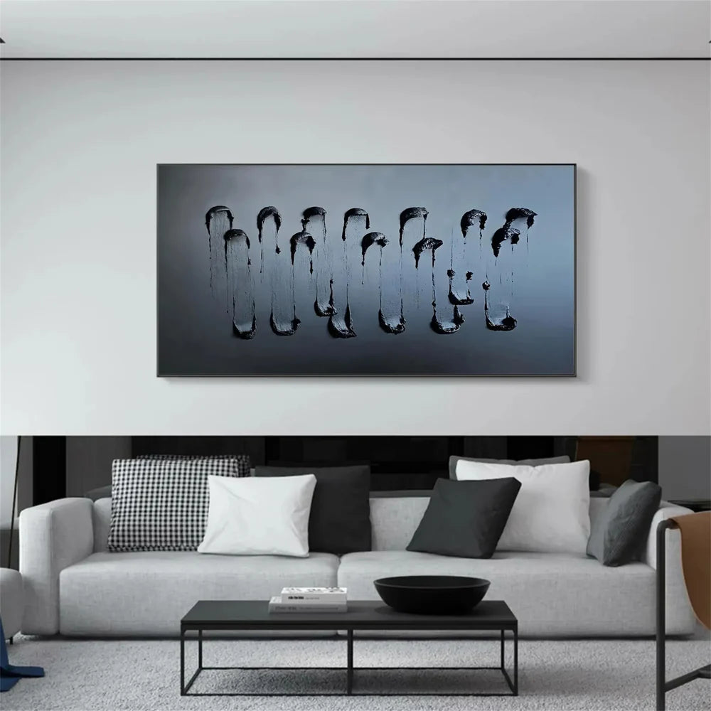 Black Textured Minimalist Wall Art #BT069