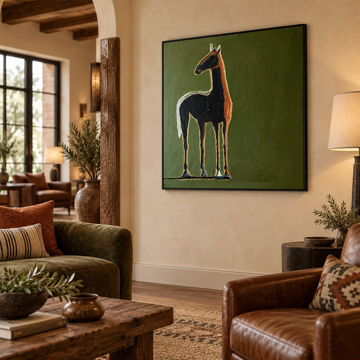 Abstract Animal Art Horse Wall Art #AT097
