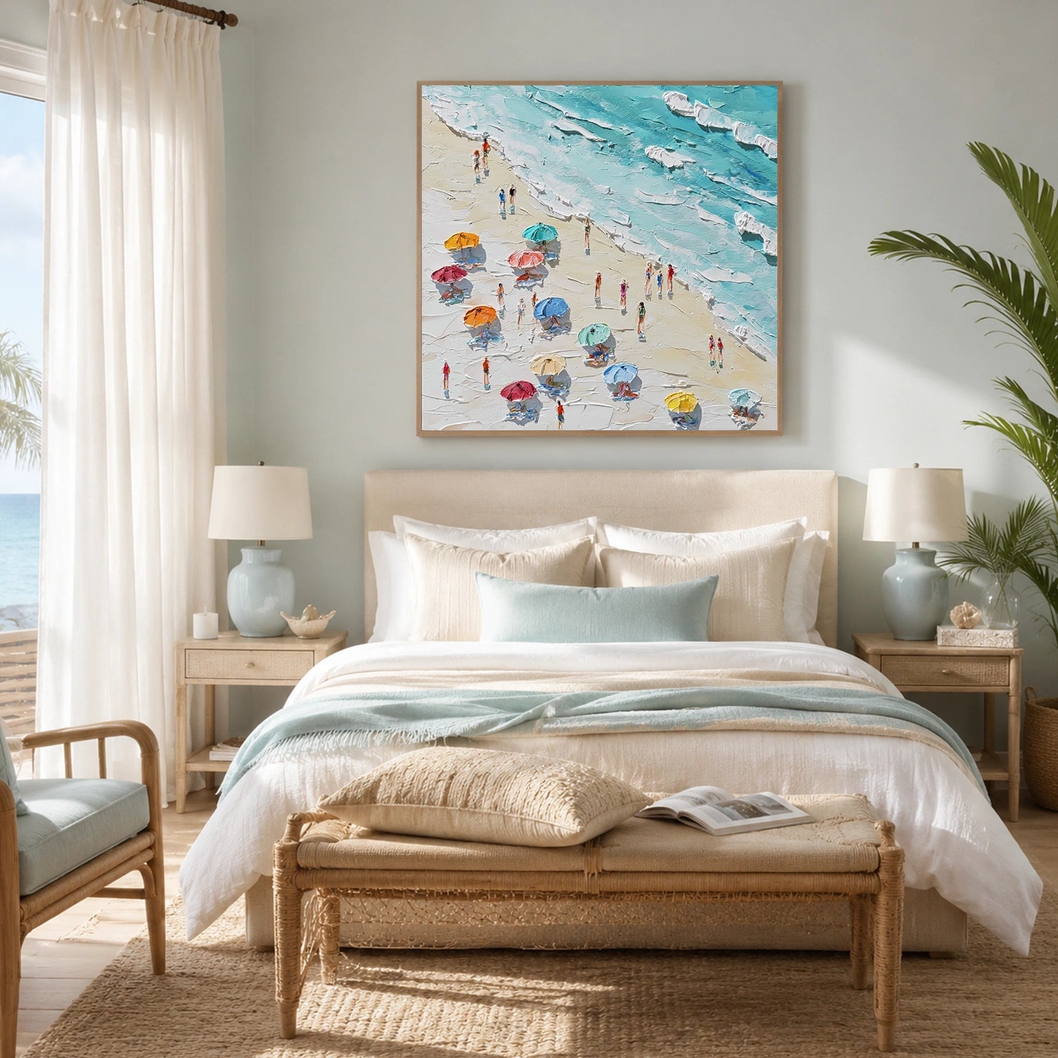 Sky And Ocean Abstract Textured Wall Art #SO430
