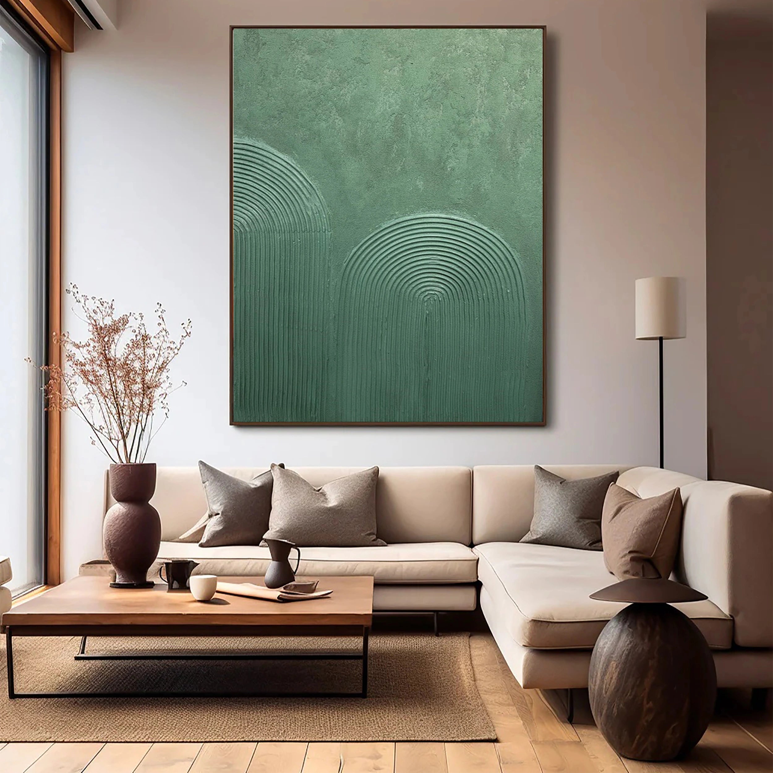 Green Textured Minimalist Wall Art #GT003