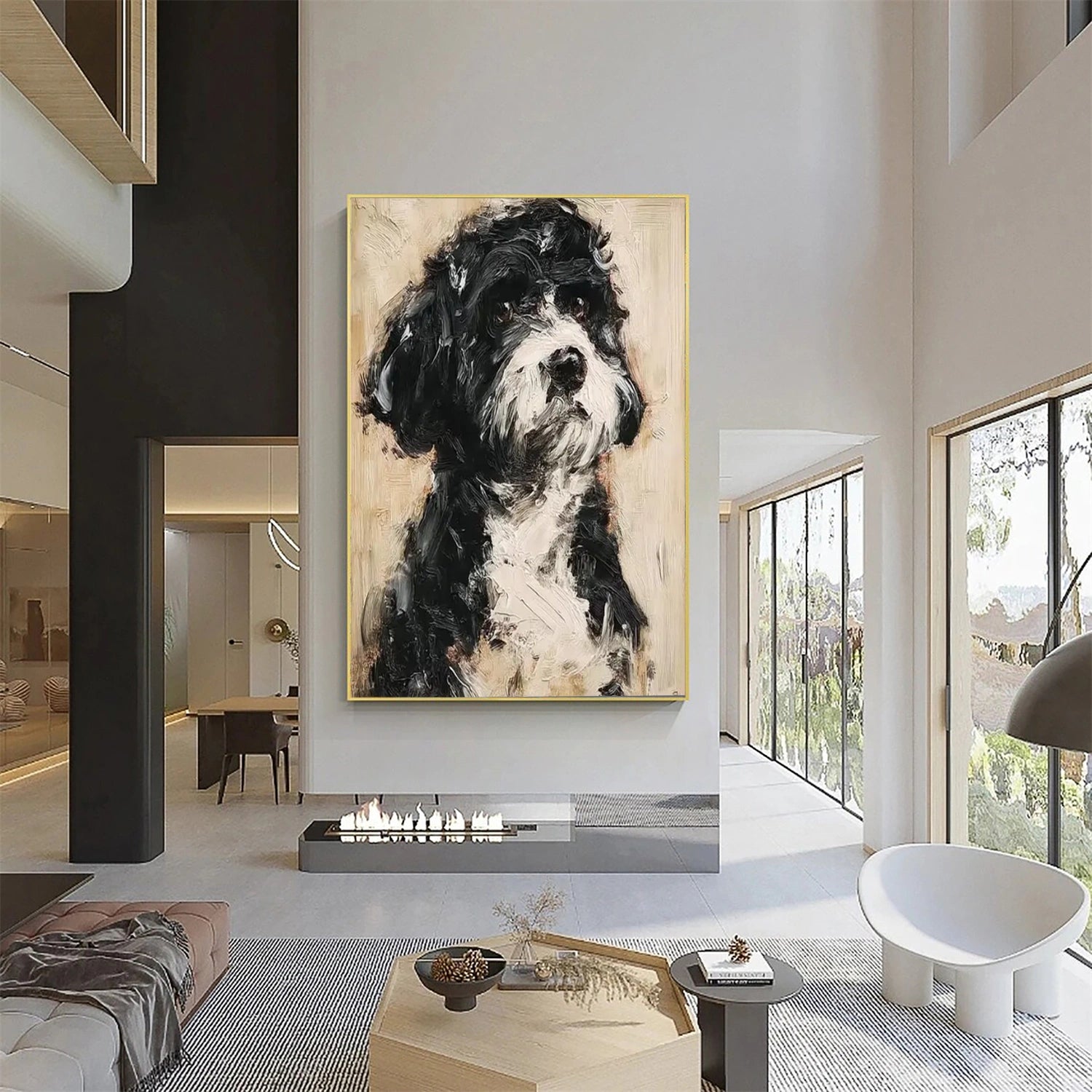 Abstract Animal Art Dog Wall Art #AT079