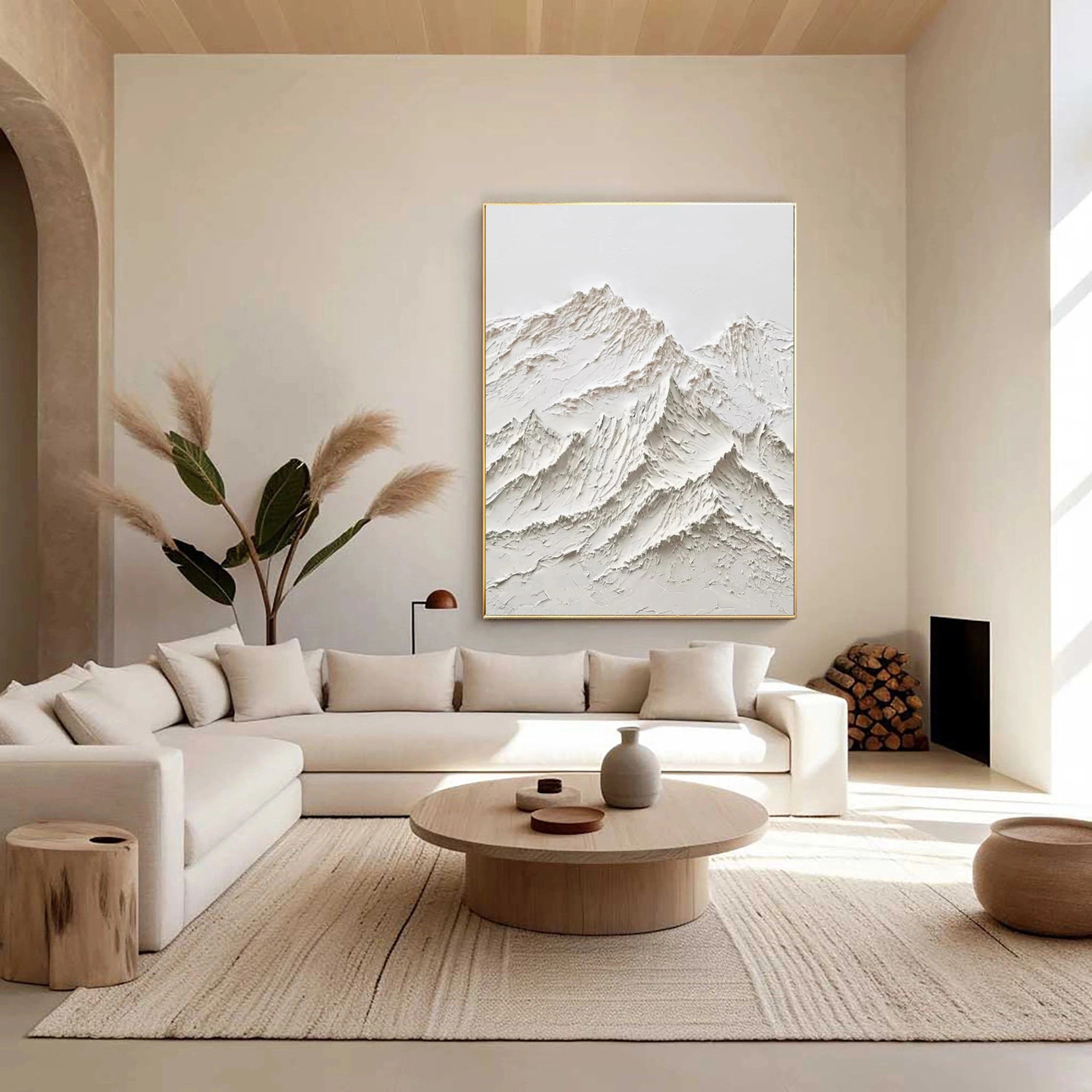 White Textured Minimalist Wall Art #WT036
