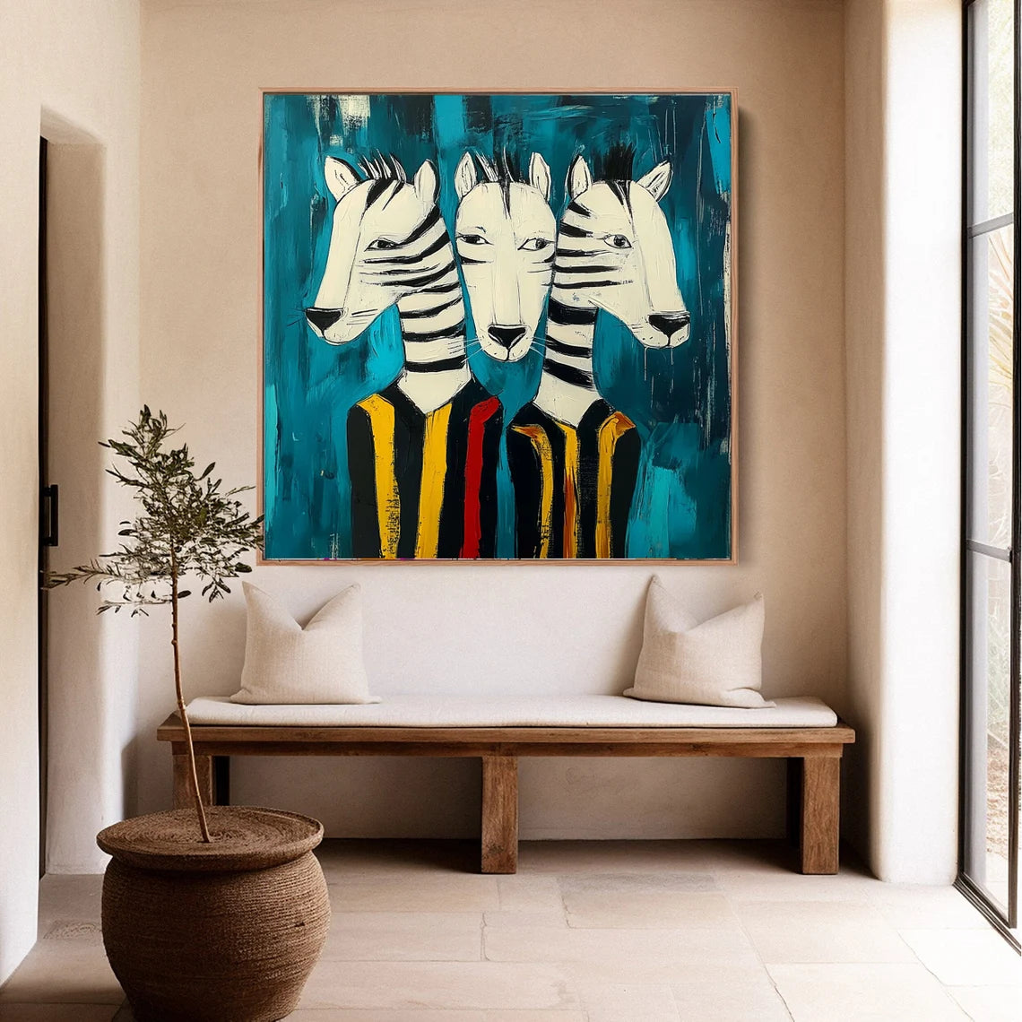 Abstract Animal Art Zebras Texture Wall Art #AT005