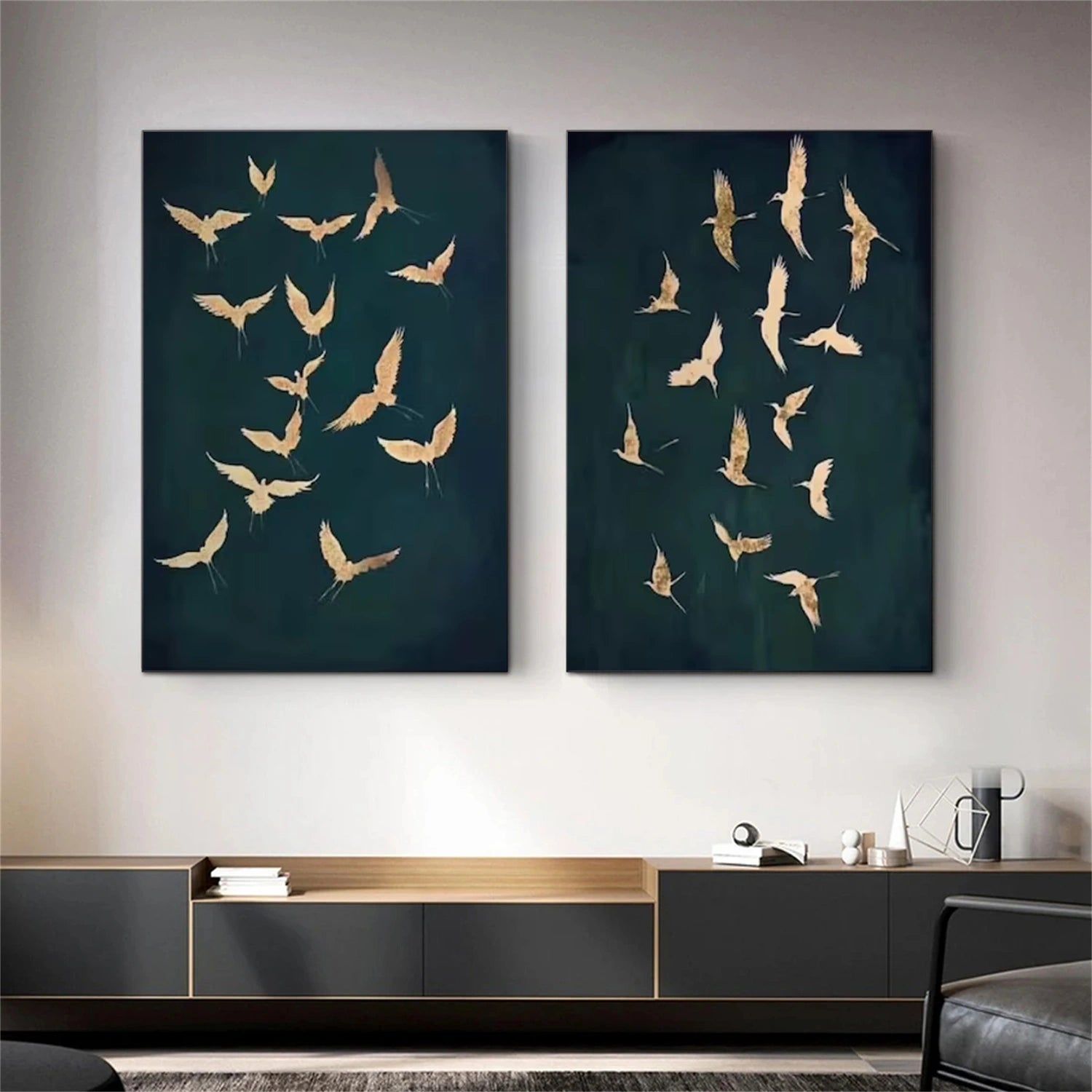 Abstract Animal Art Bird Wall Art Set of 2 #AT075