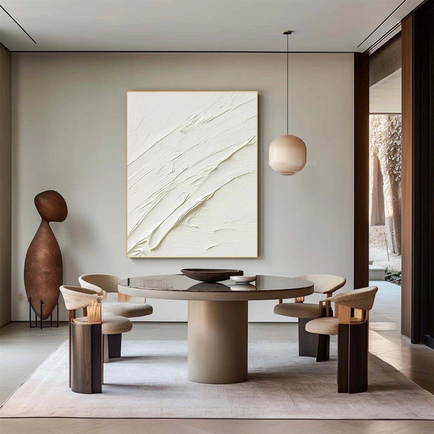 White Textured Minimalist Wall Art #WT020