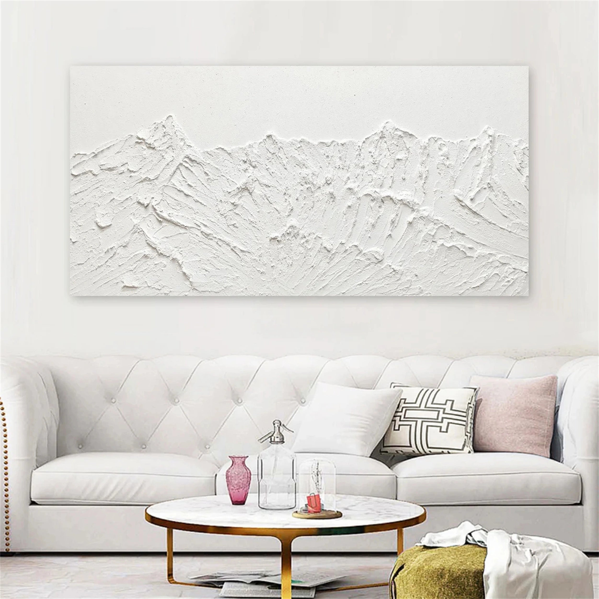 White Textured Minimalist Wall Art #WT082