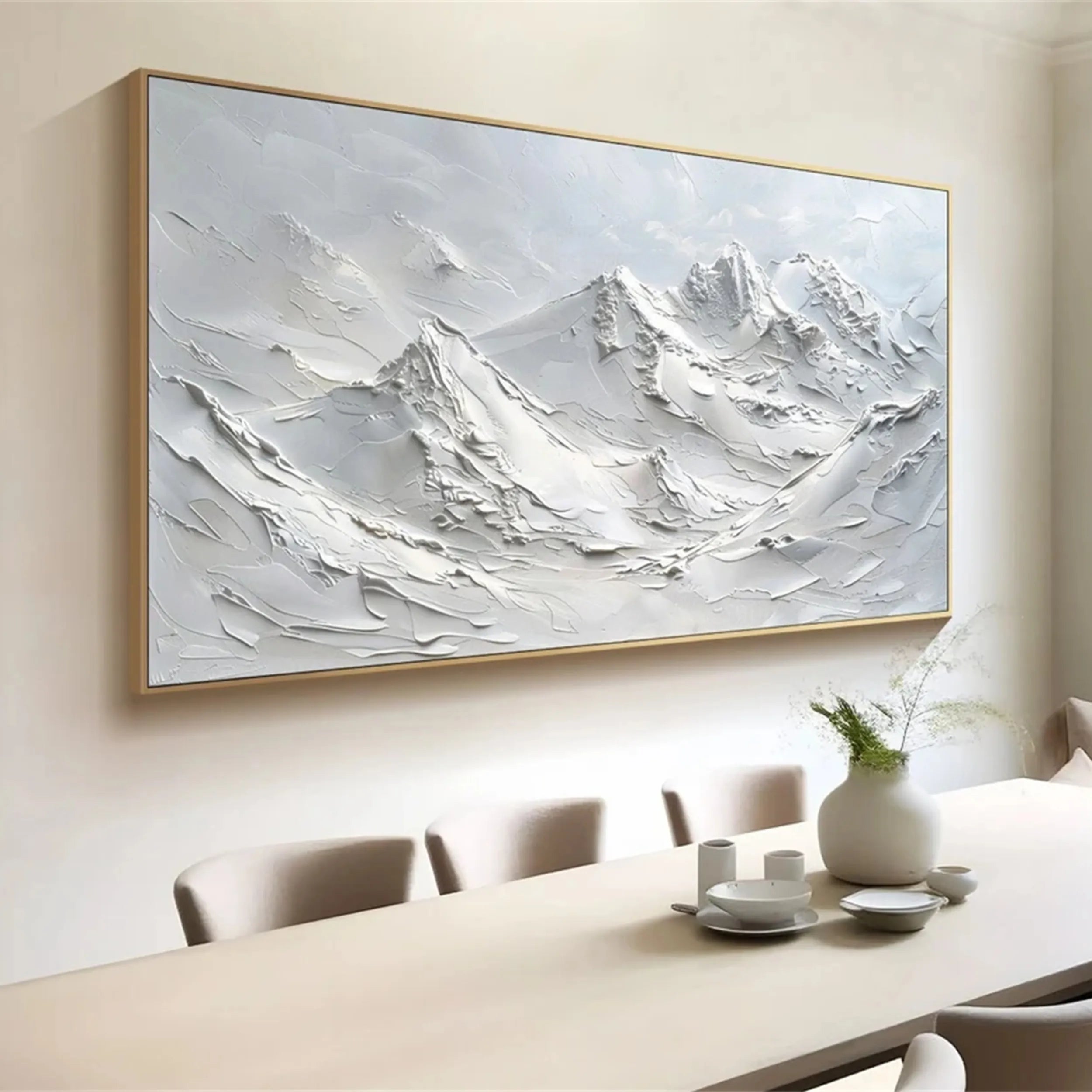 White Textured Minimalist Wall Art #WT118