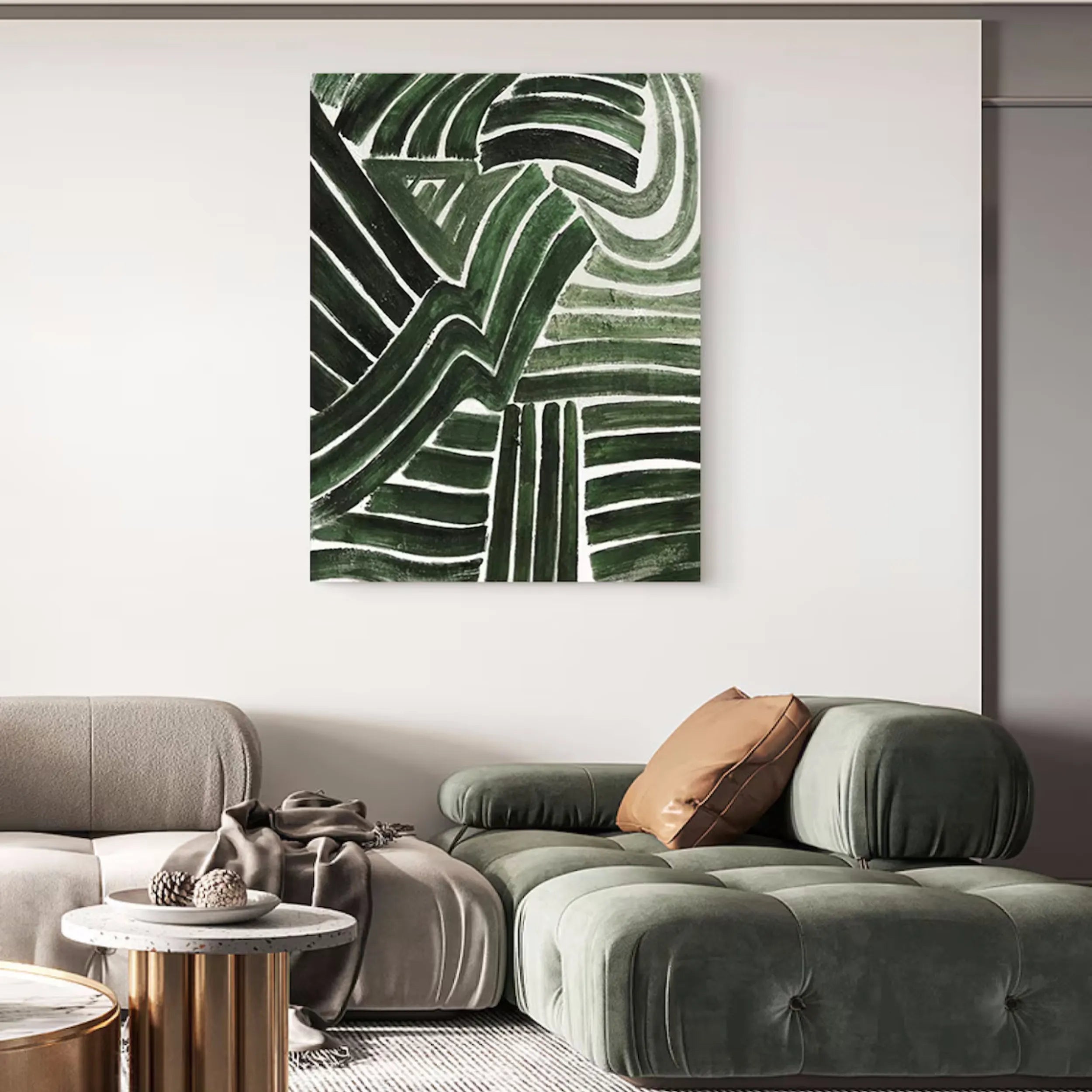 Green Textured Minimalist Wall Art #GT025