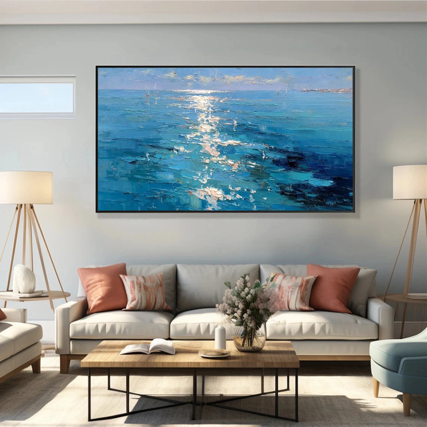 Sky And Ocean Abstract Wall Art #SO390