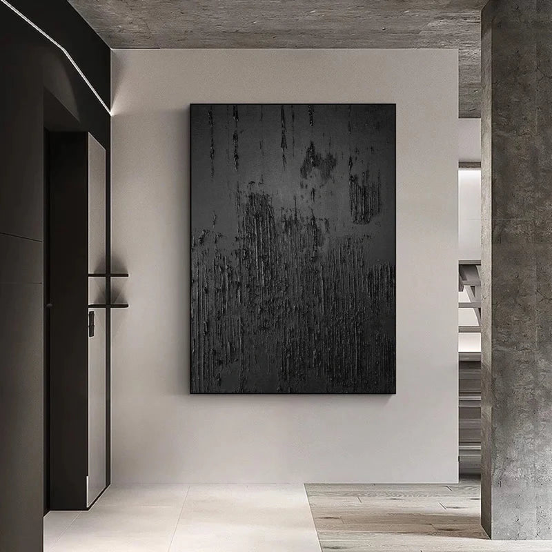 Black Textured Minimalist Wall Art #BT014