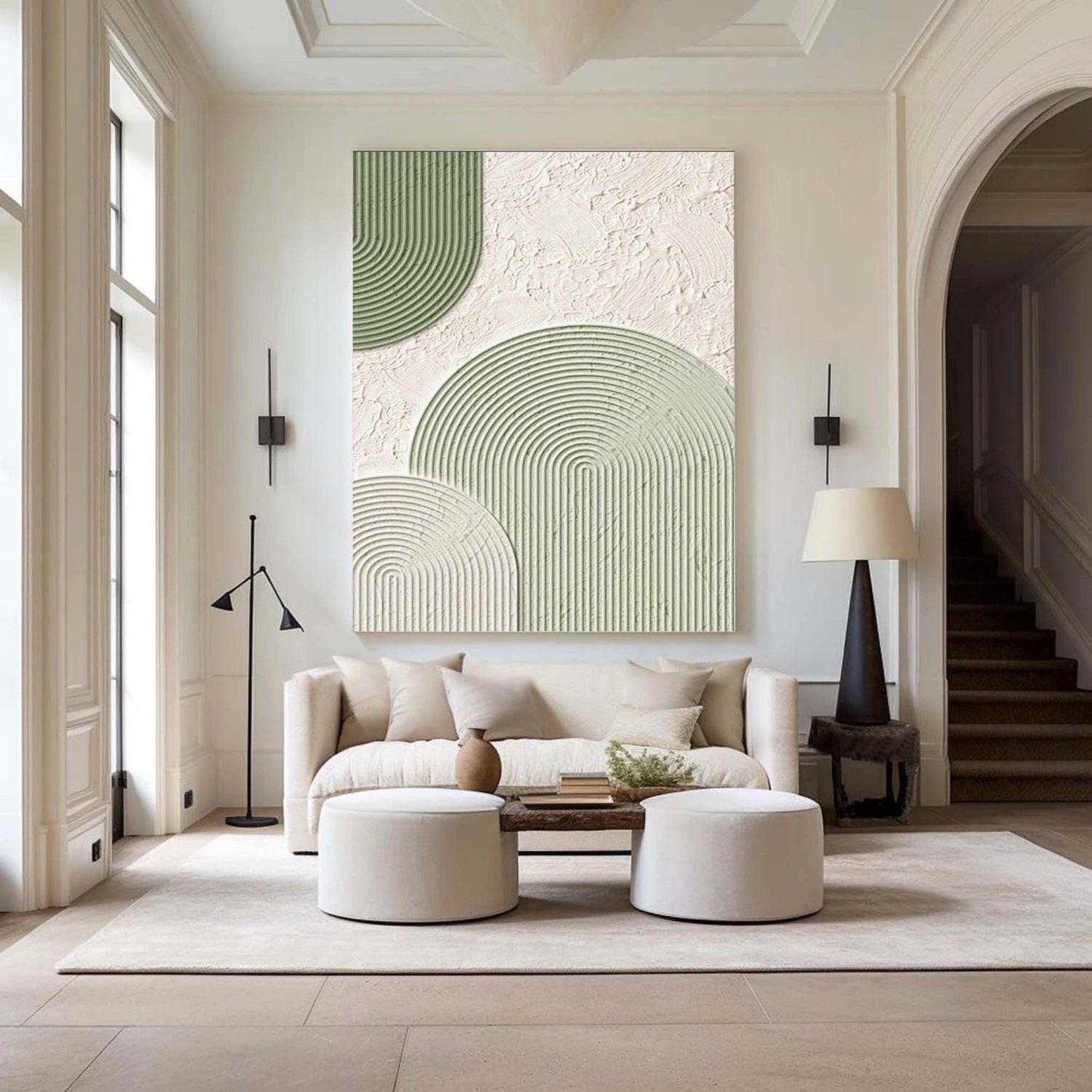 Green Textured Minimalist Wall Art #GT043