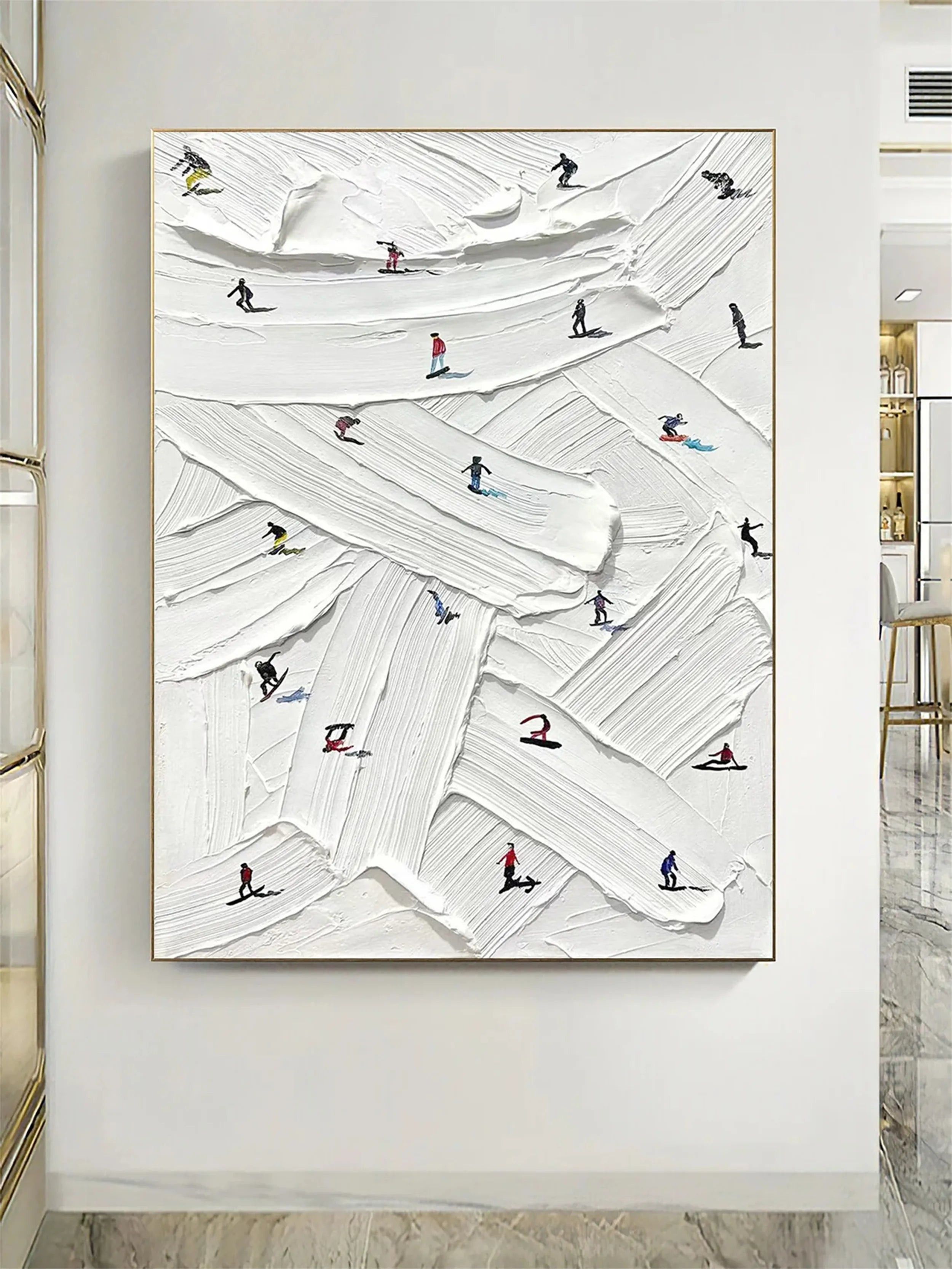 White Textured Minimalist Wall Art #WT152