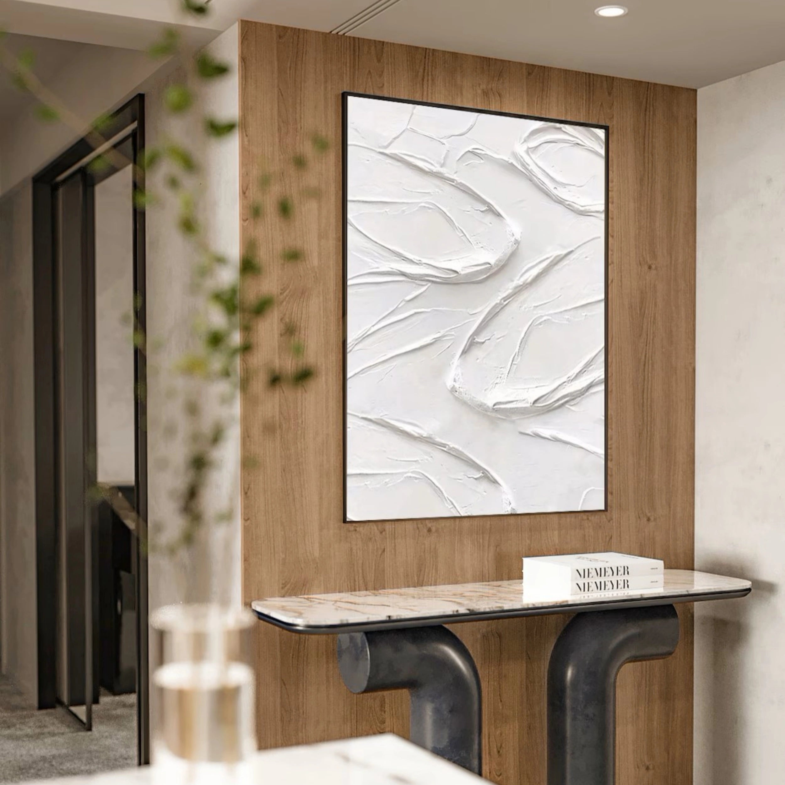 White Textured Minimalist Wall Art #WT067