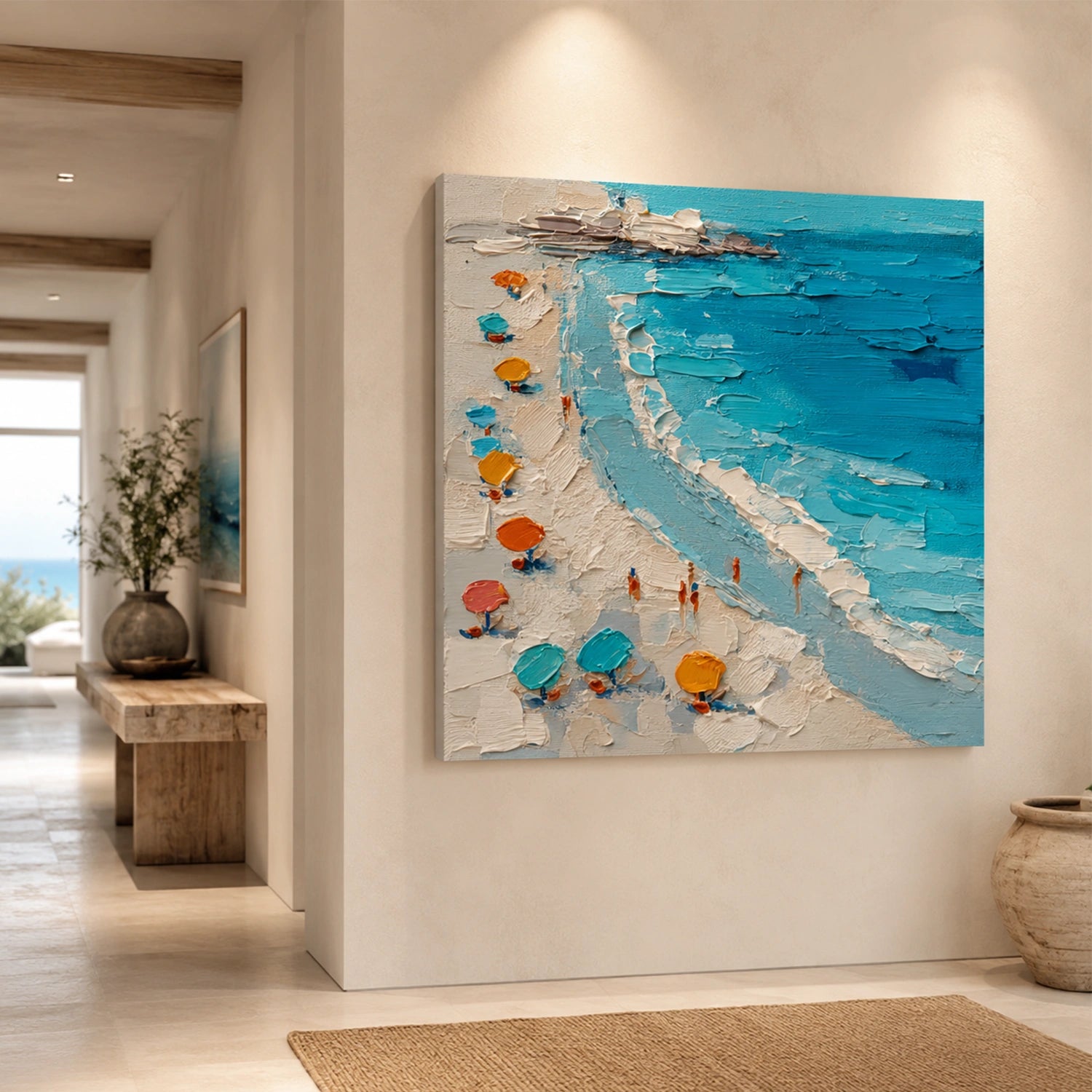 Sky And Ocean Abstract Textured Wall Art #SO419