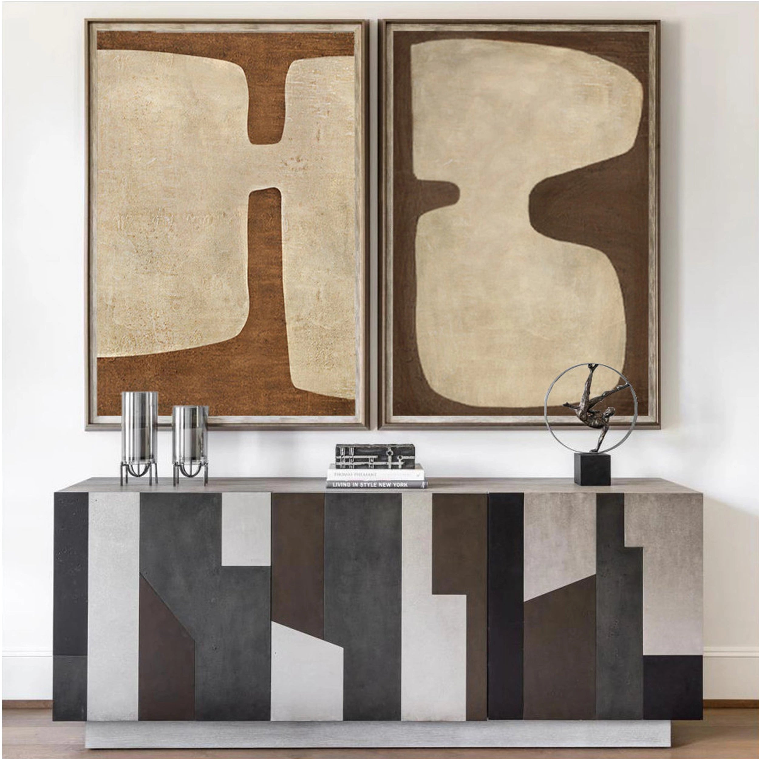Wabi Sabi Abstract Wall Art Set of 2 #WA035