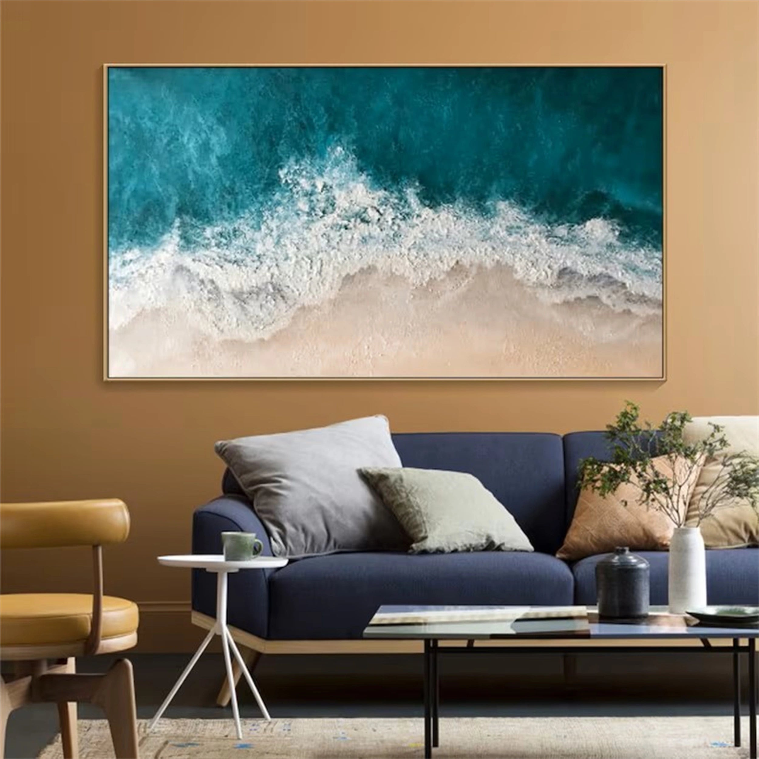 Blue Textured Minimalist Wall Art #BL008