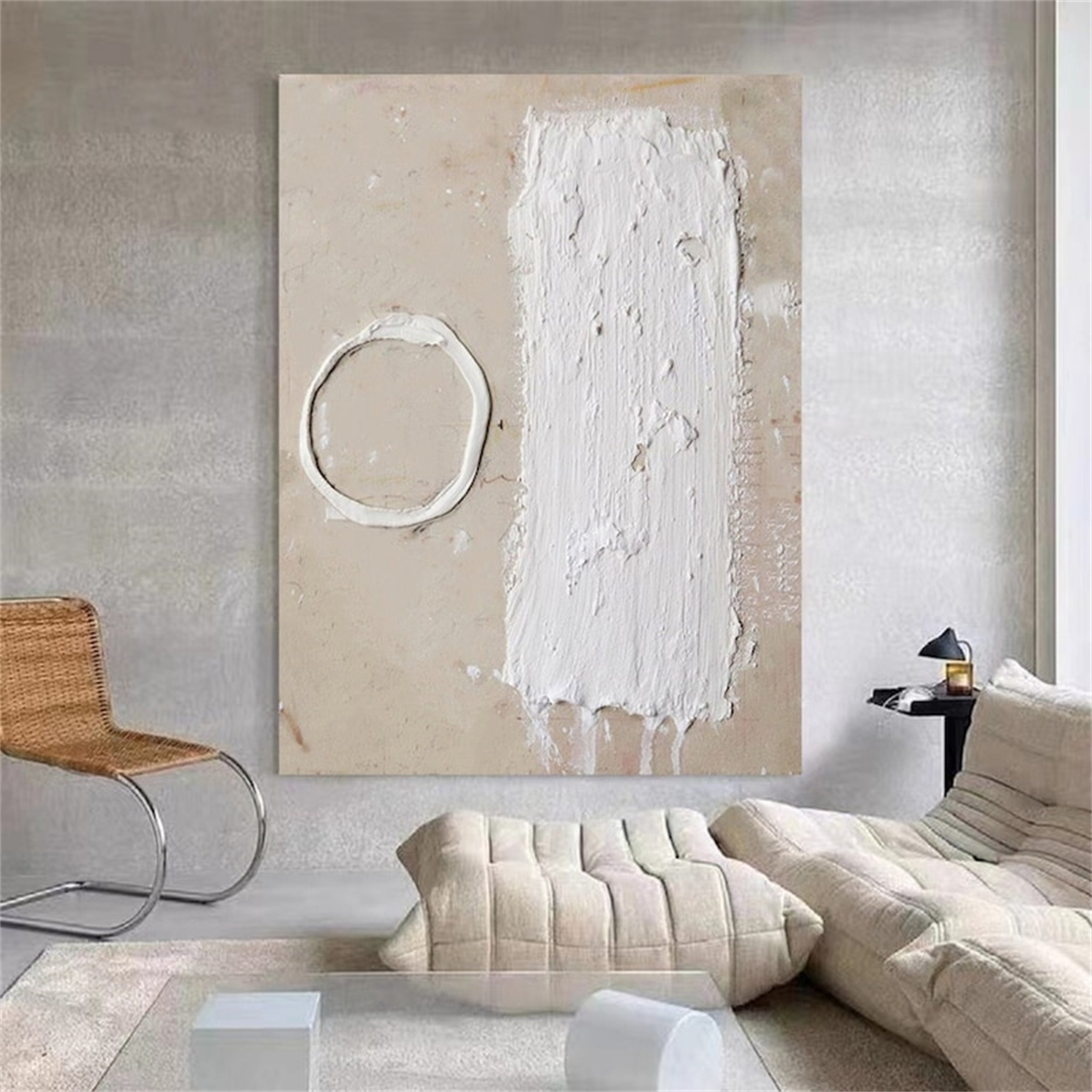 Beige & Brown Textured Minimalist Wall Art #BM024