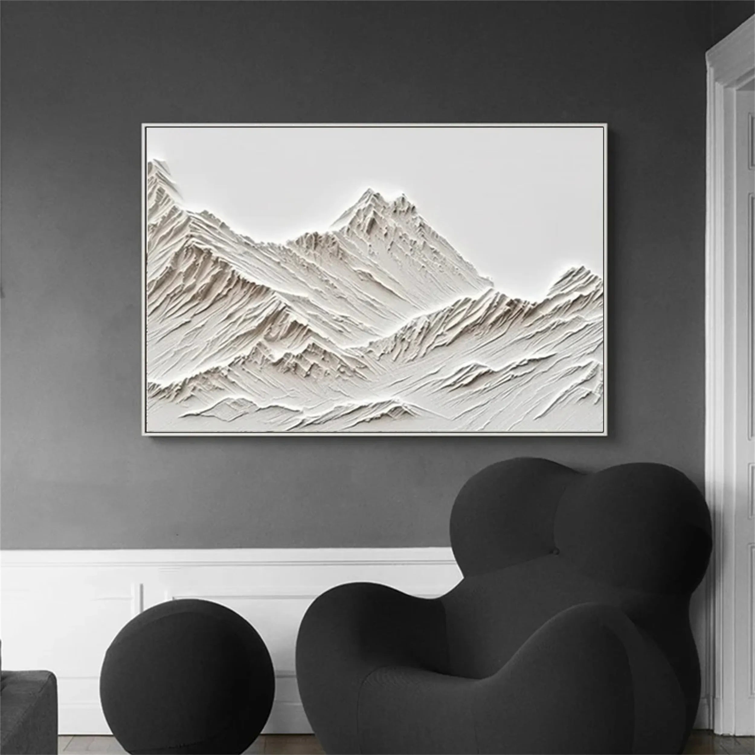 White Textured Minimalist Wall Art #WT138