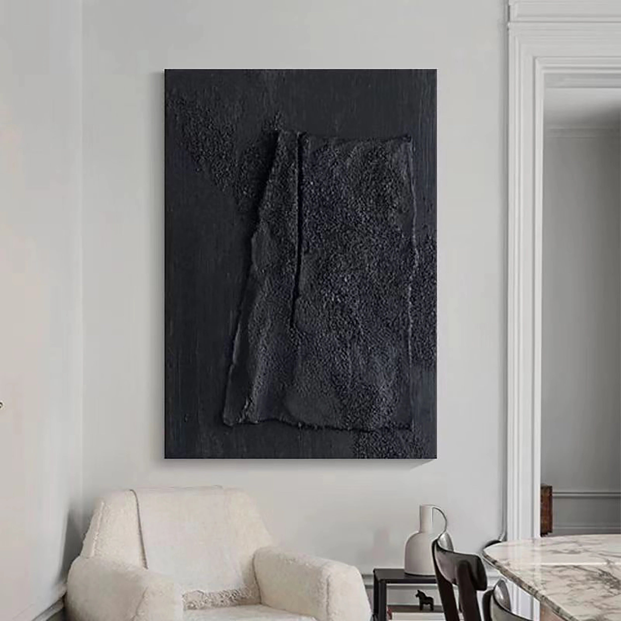 Black Textured Minimalist Wall Art #BT034
