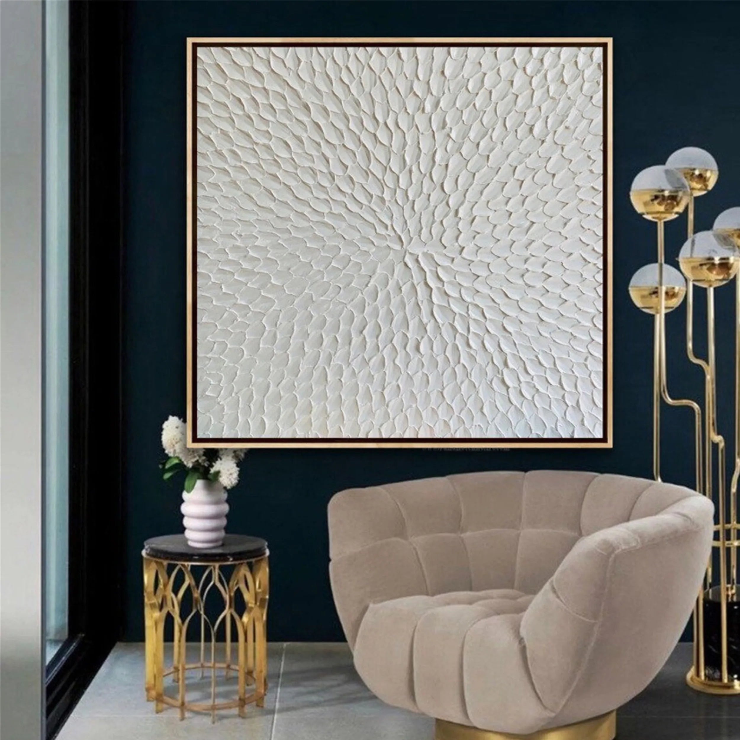 White Textured Minimalist Wall Art #WT185