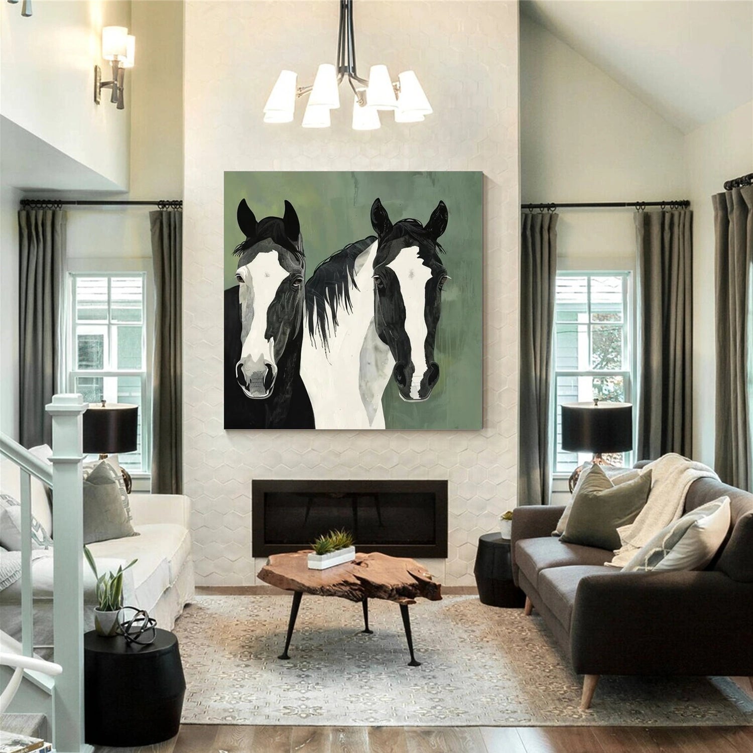 Abstract Animal Art Horse Wall Art #AT037