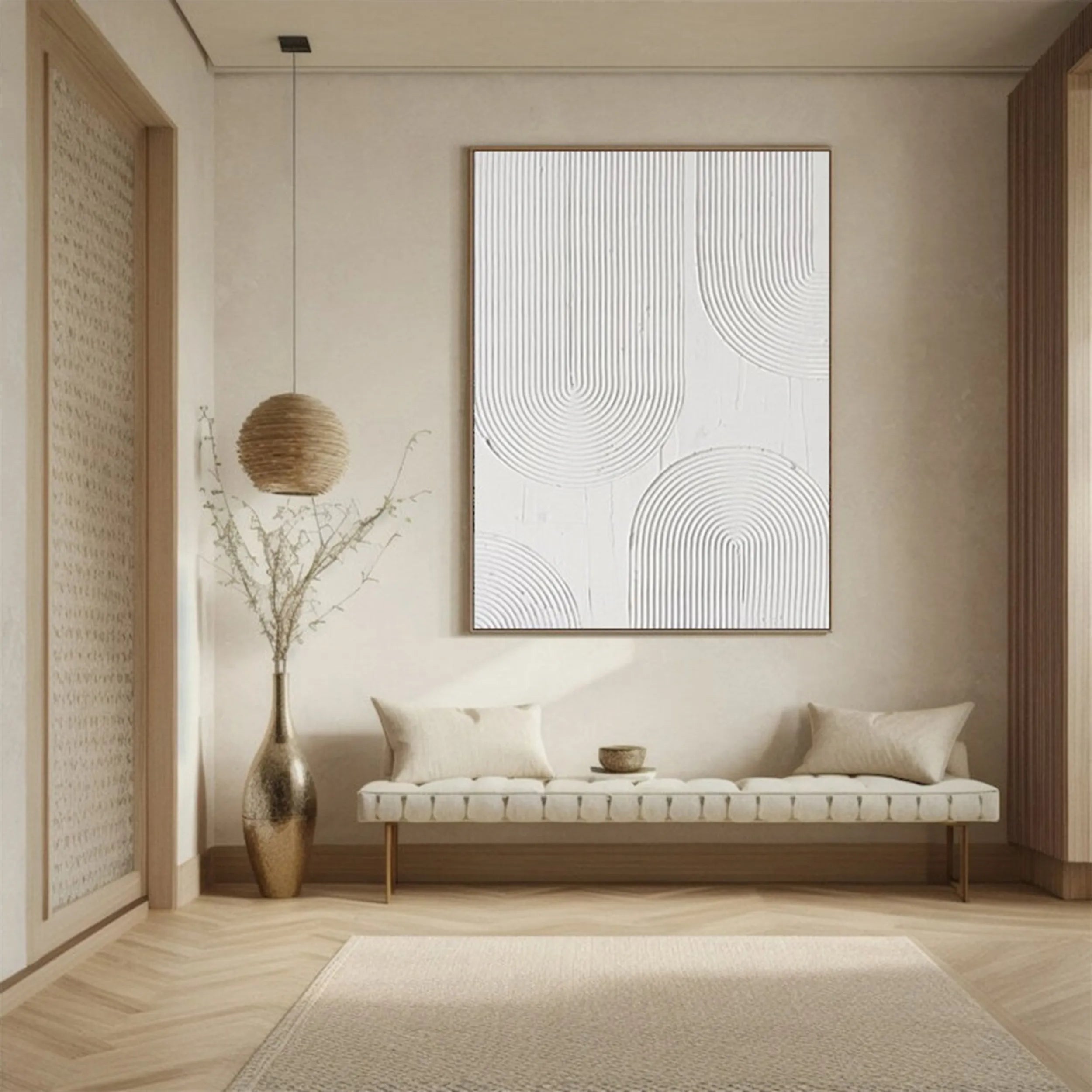 White Textured Minimalist Wall Art #WT106